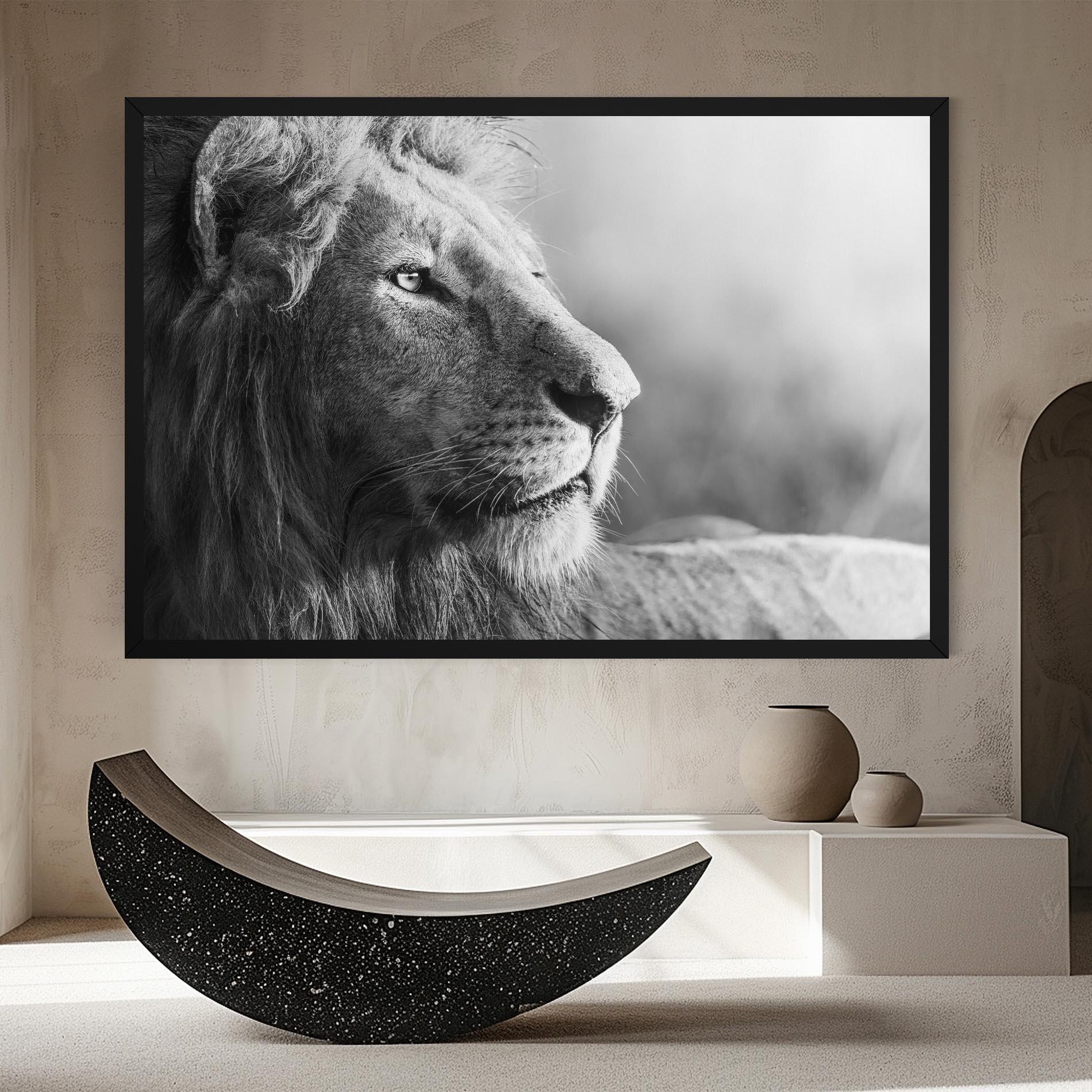 Vászonkép Grey Lion Head mockup 8