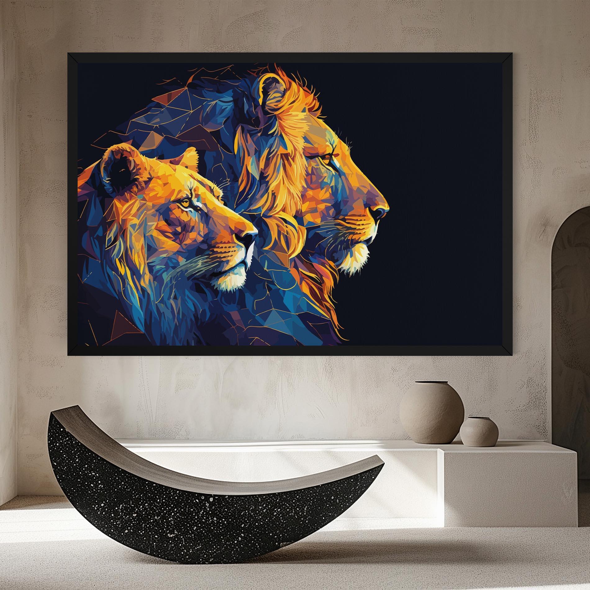 Vászonkép Orange Blue Lion mockup 8