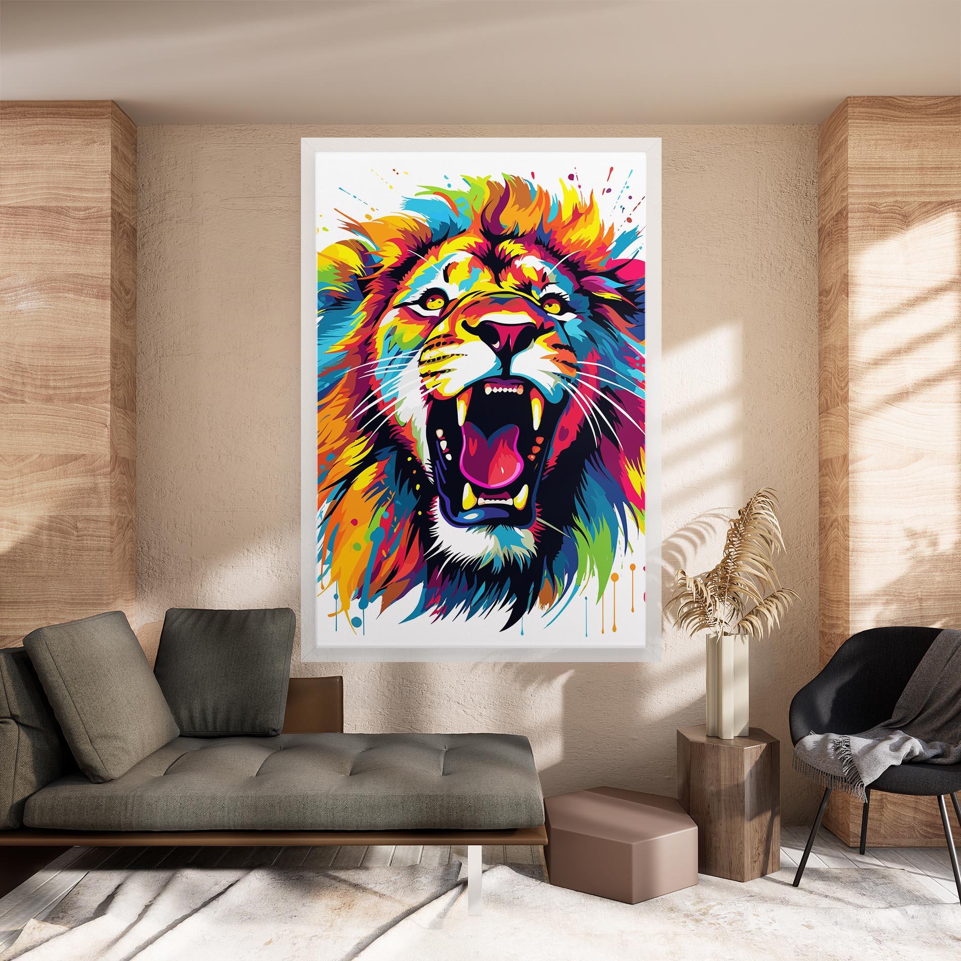 Vászonkép Angry Lion Mix mockup 8