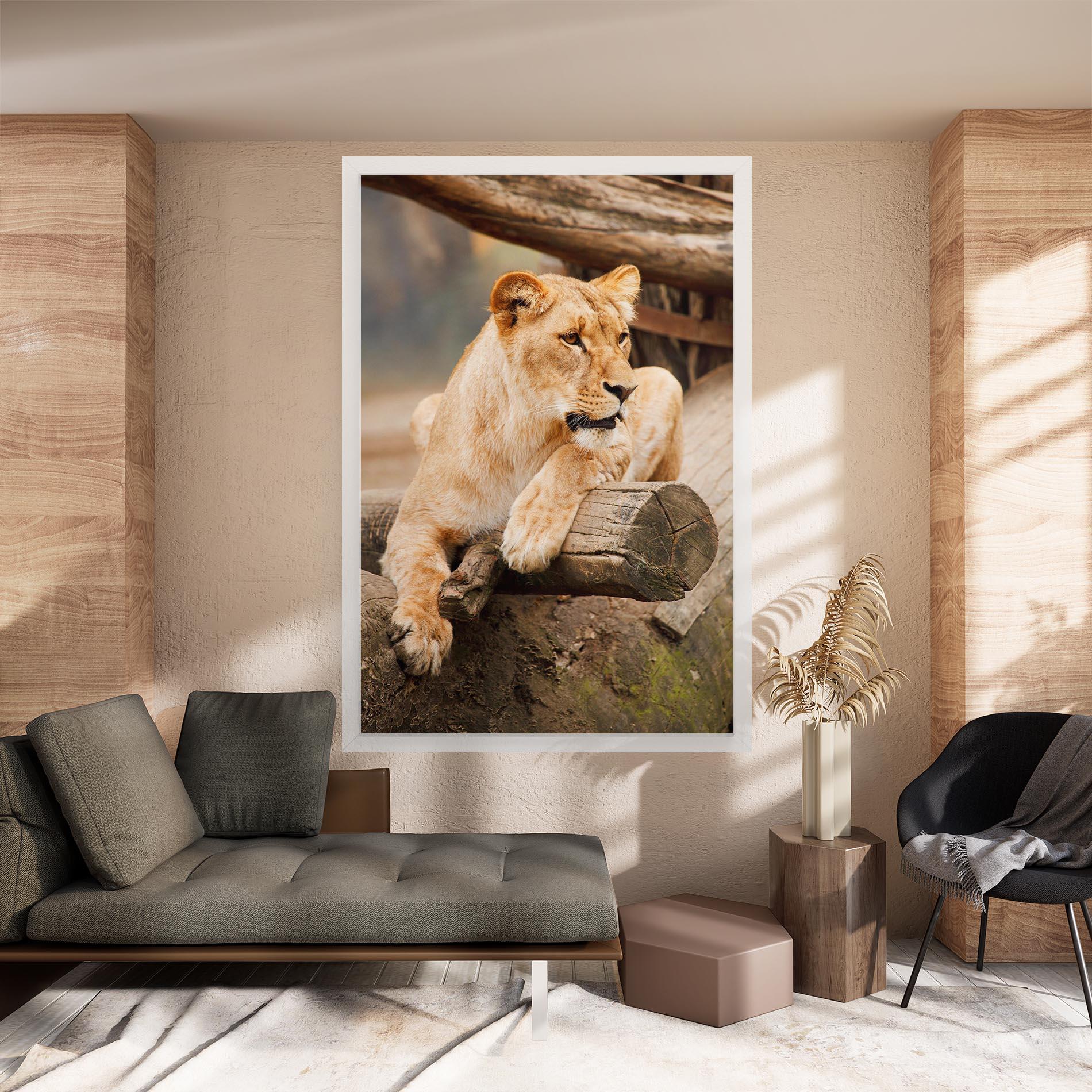 Vászonkép Female Lion Sitting mockup 8