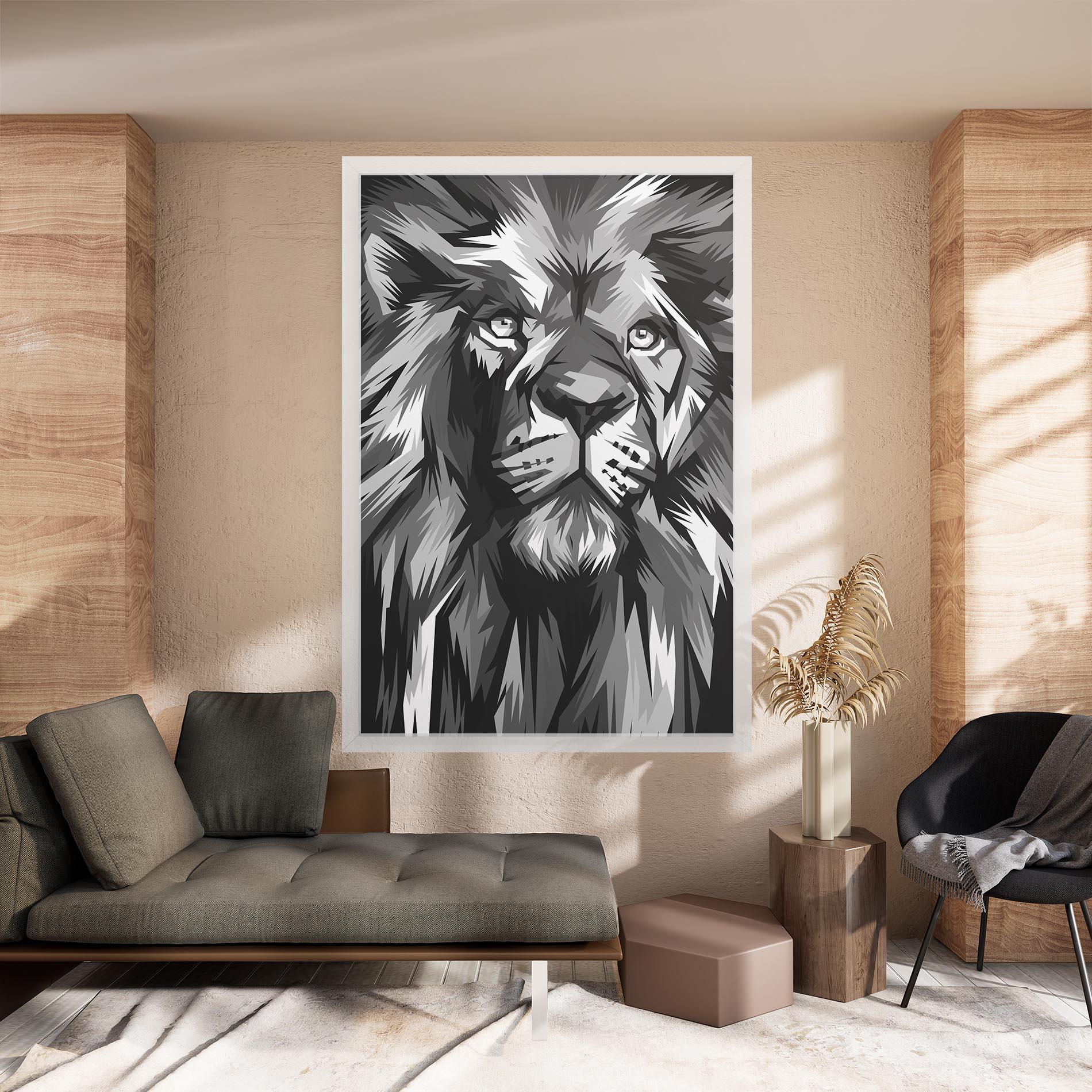 Vászonkép Grey Head Lion mockup 8