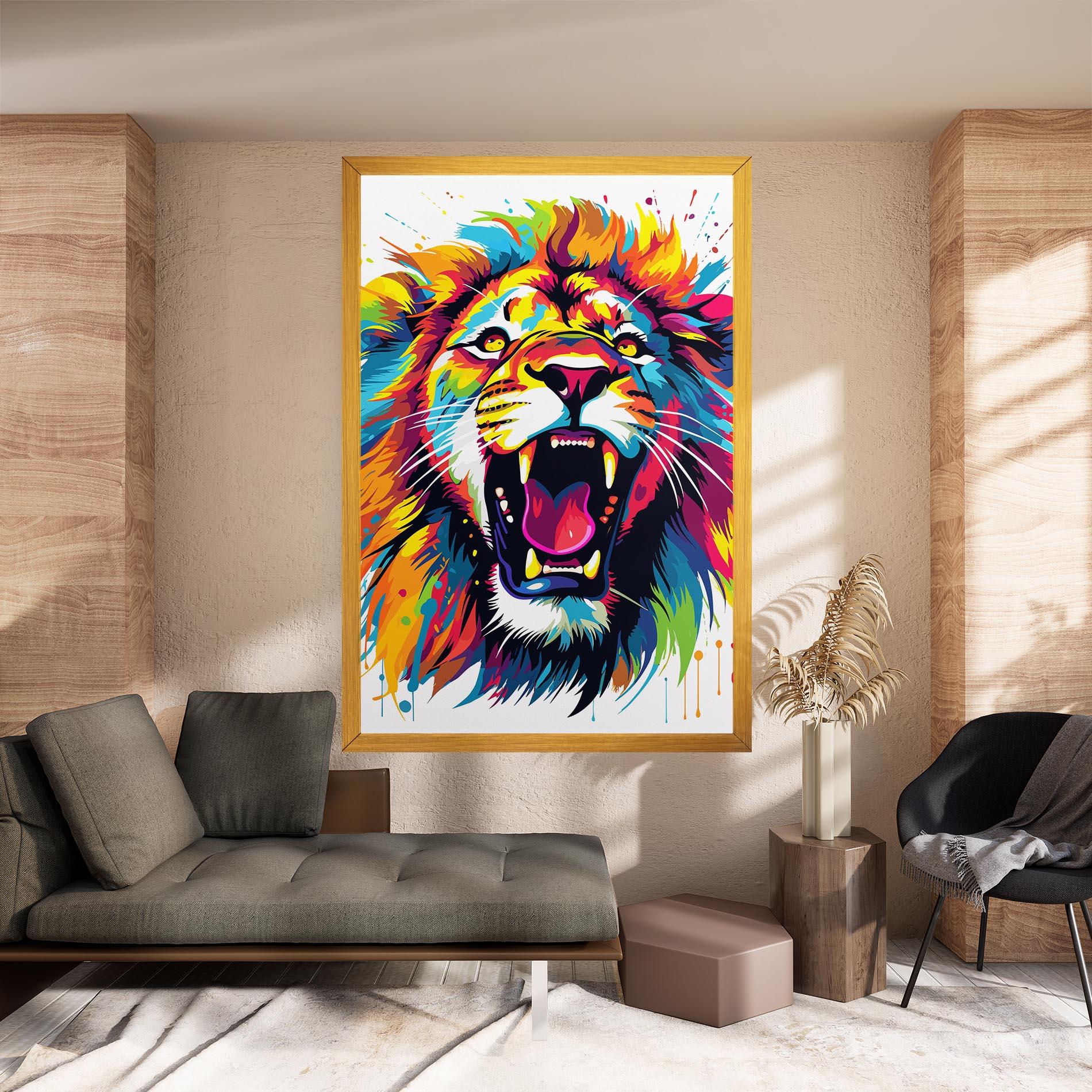 Vászonkép Angry Lion Mix mockup 8