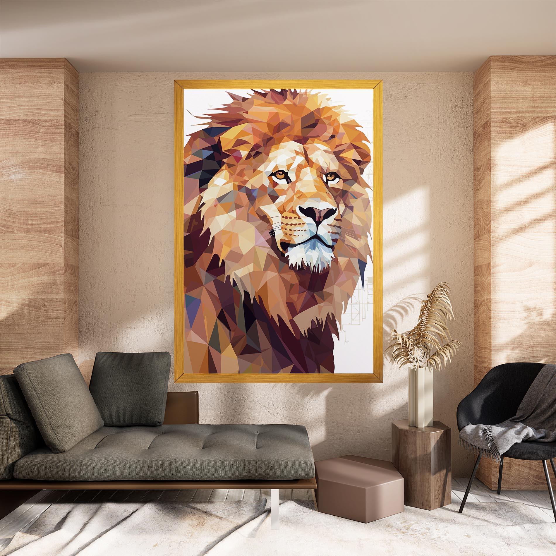 Vászonkép Artistic Lion Head mockup 8