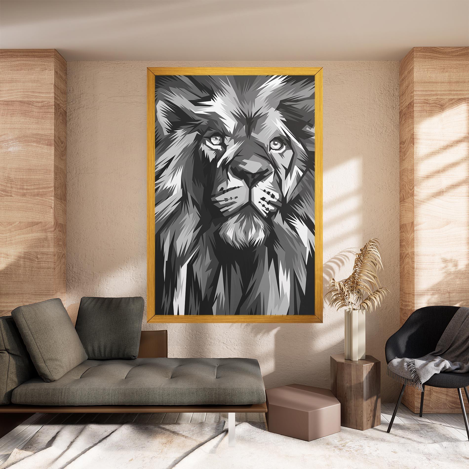 Vászonkép Grey Head Lion mockup 8