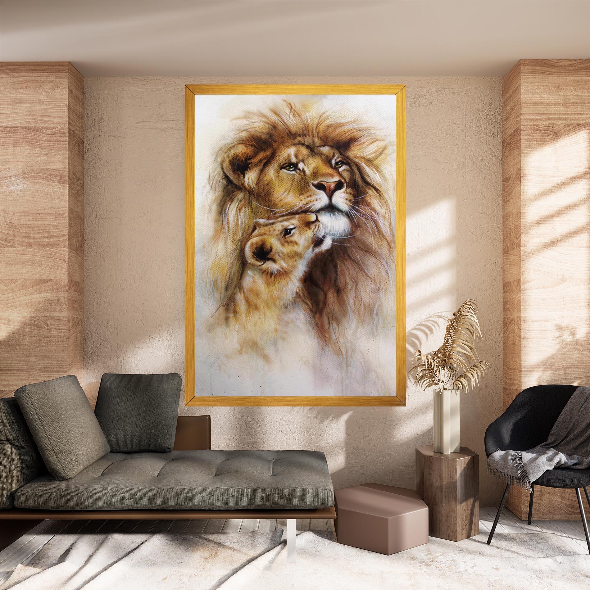 Vászonkép Lion Love mockup 8