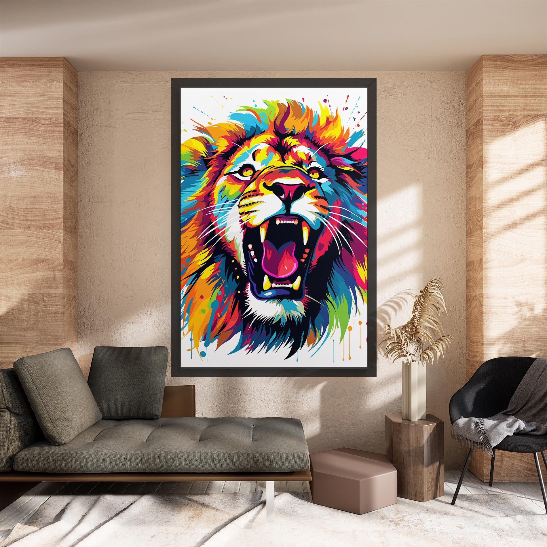 Vászonkép Angry Lion Mix mockup 8