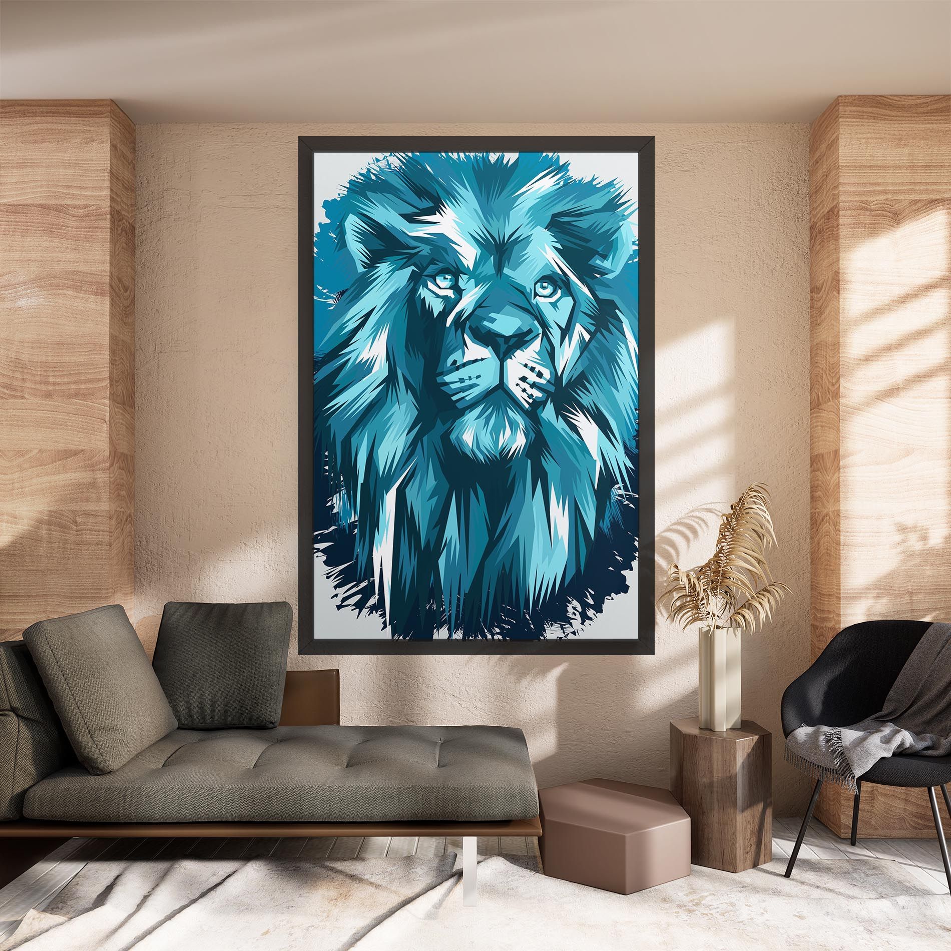 Blue Lion Head mockup 8