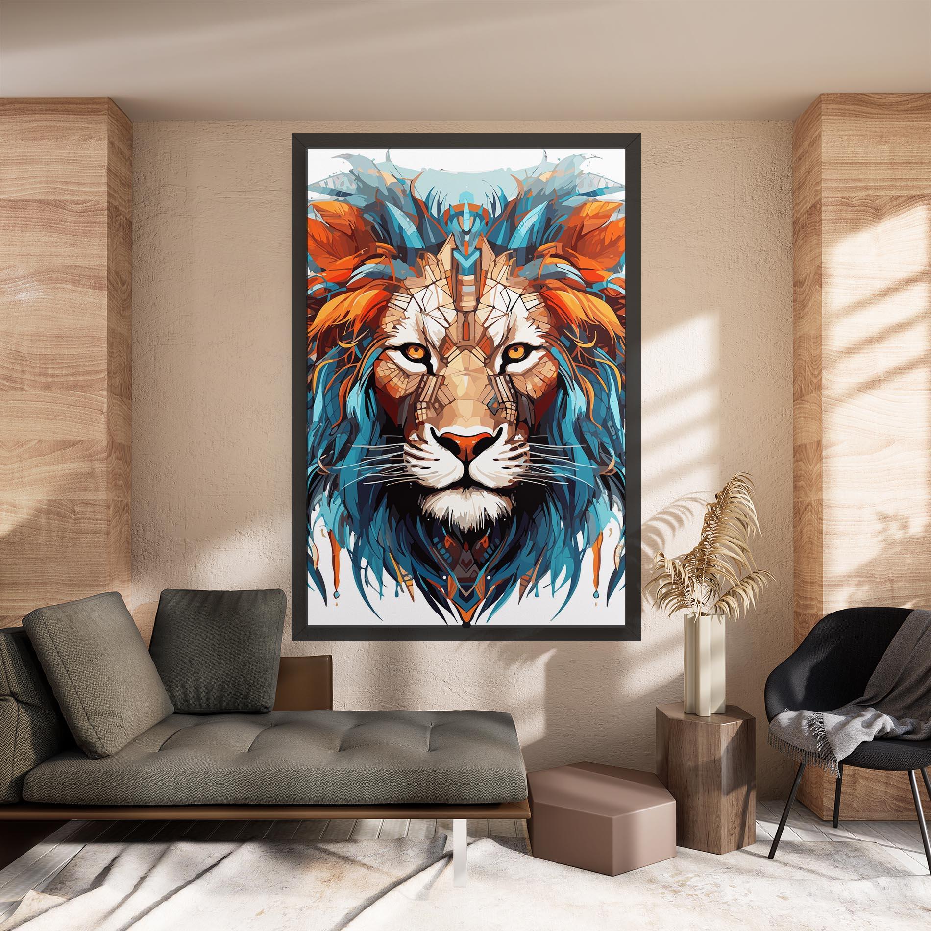 Vászonkép Blue Orange Lion mockup 8
