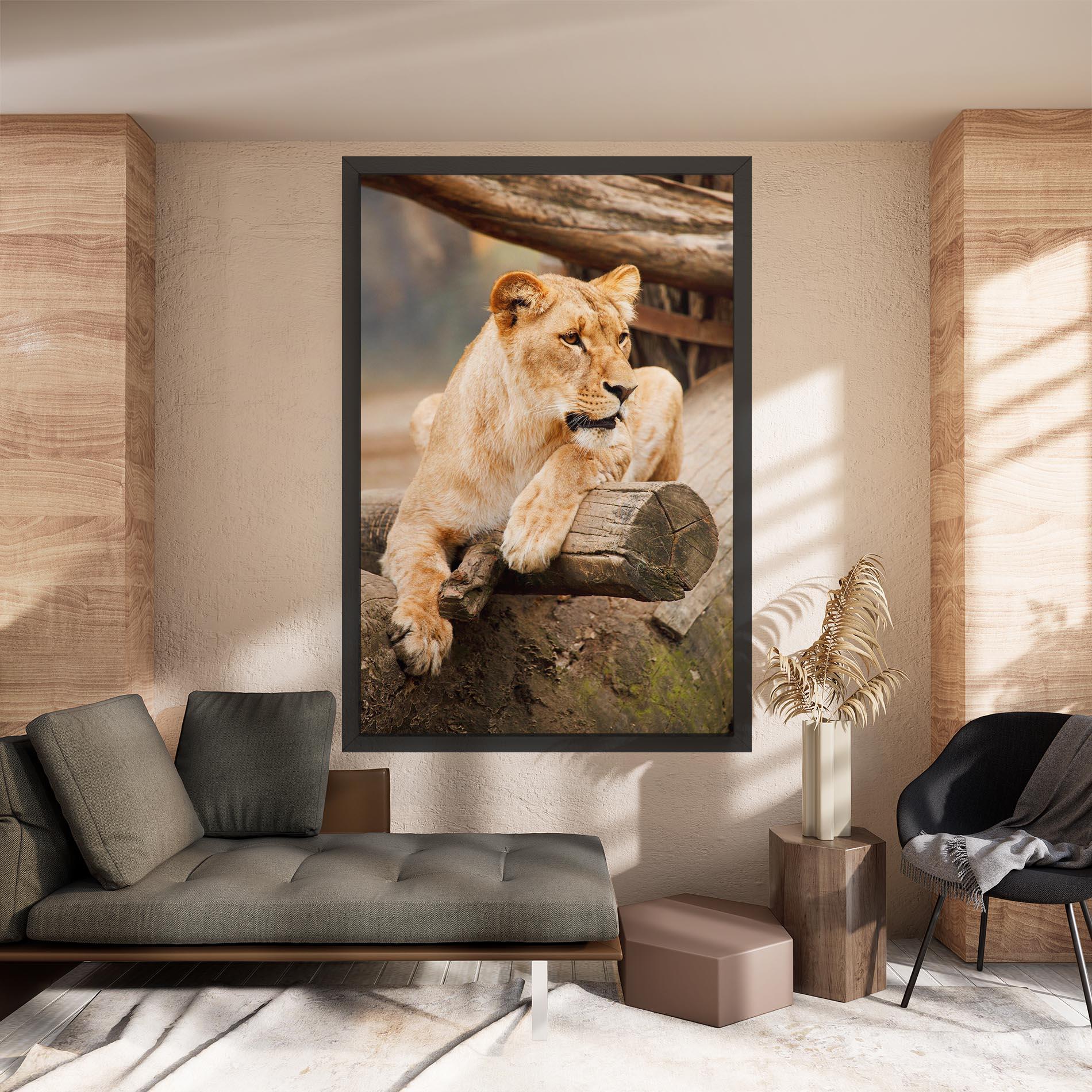 Vászonkép Female Lion Sitting mockup 8