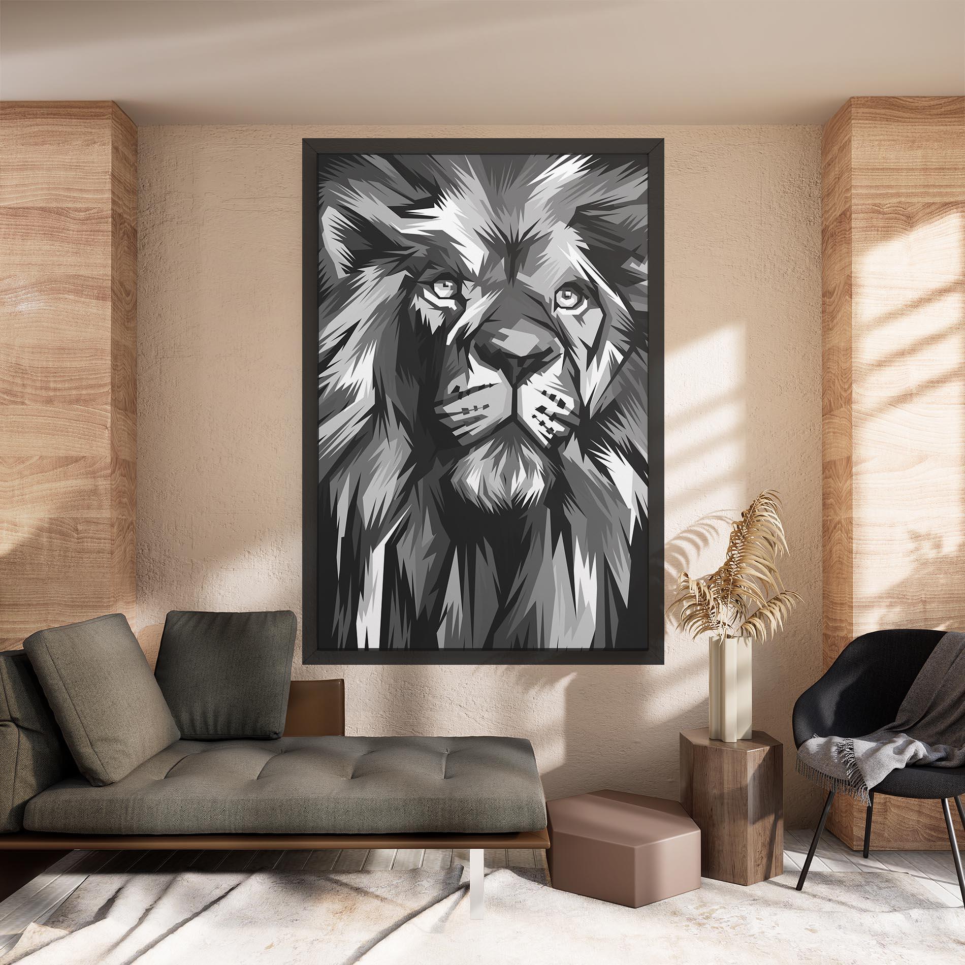 Vászonkép Grey Head Lion mockup 8