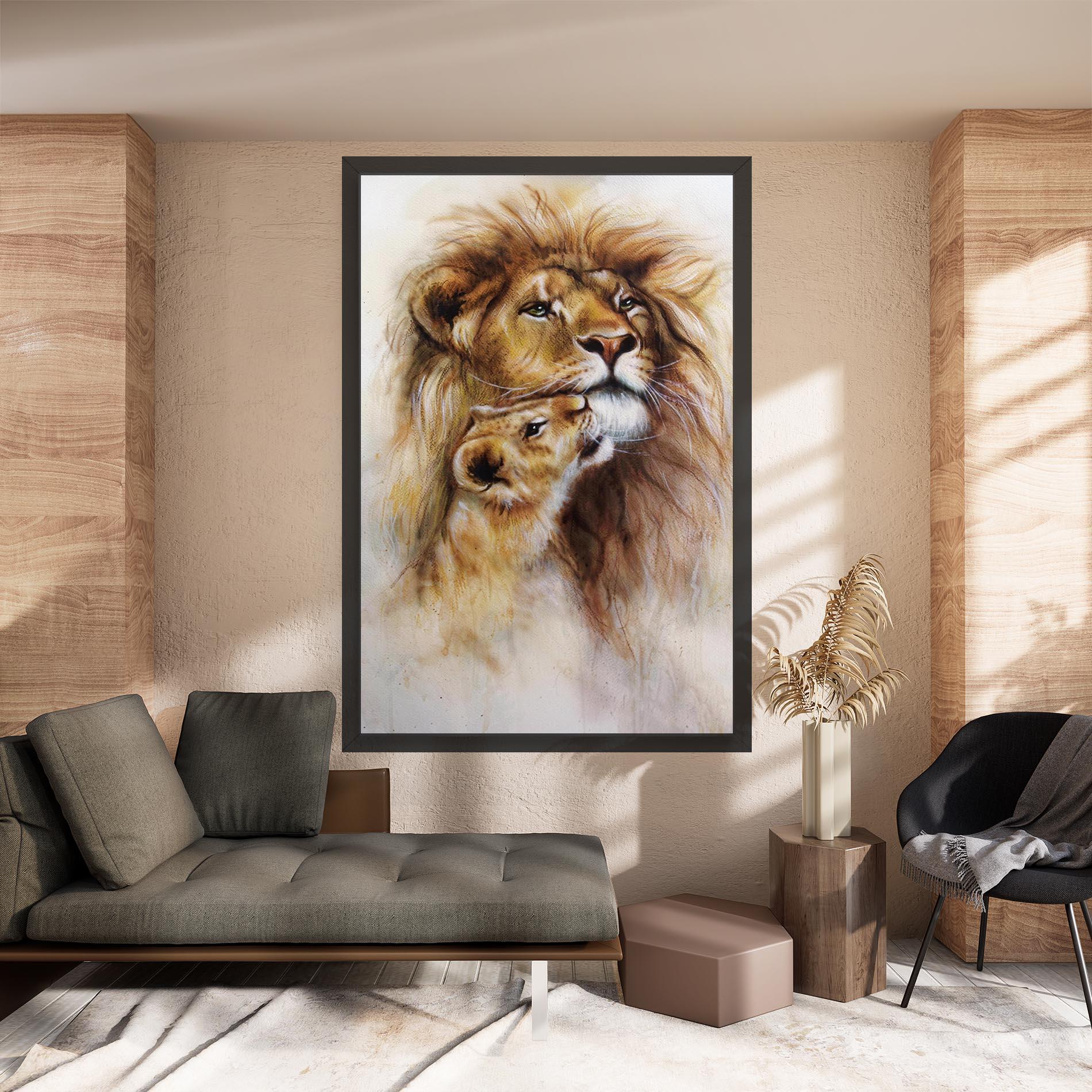 Vászonkép Lion Love mockup 8