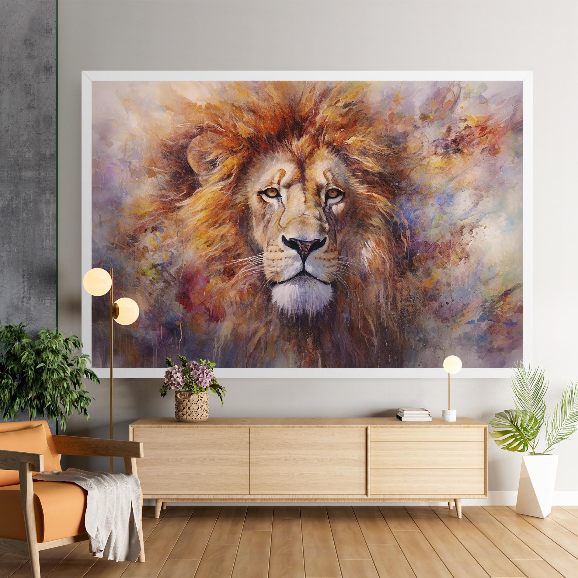 Vászonkép Abstract Lion Head mockup 9