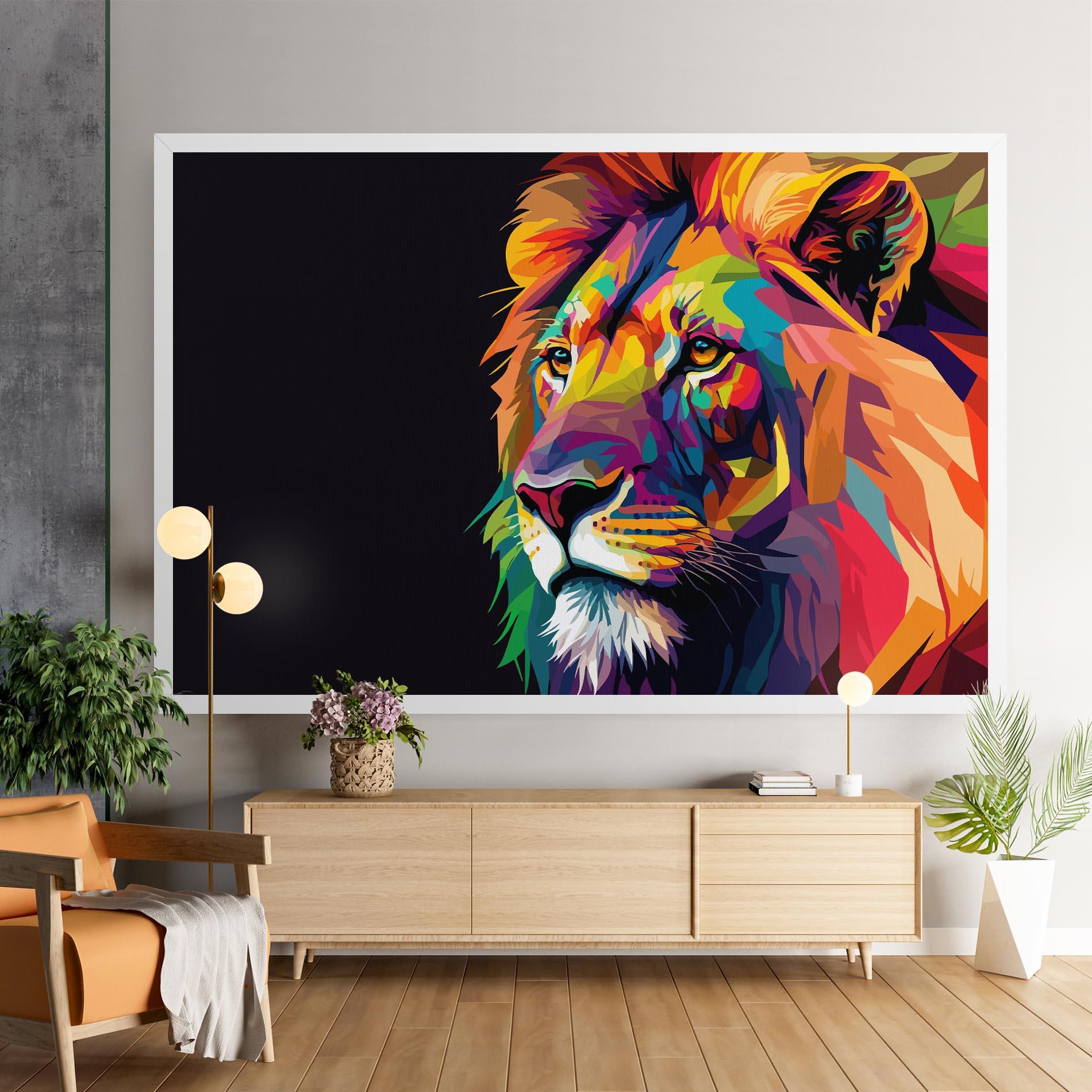 Vászonkép Colorful Lion mockup 9