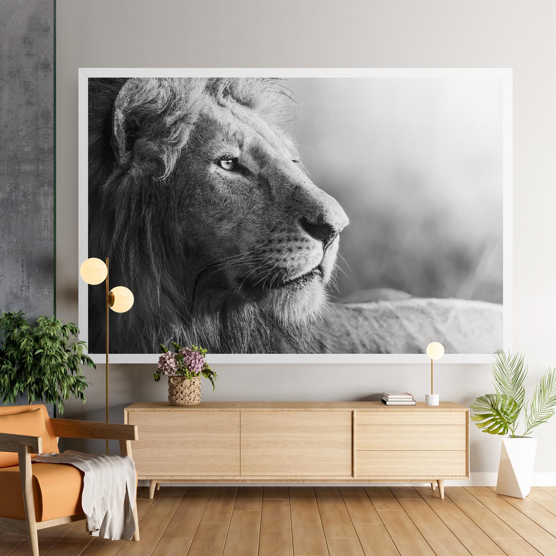 Grey Lion Head mockup 9