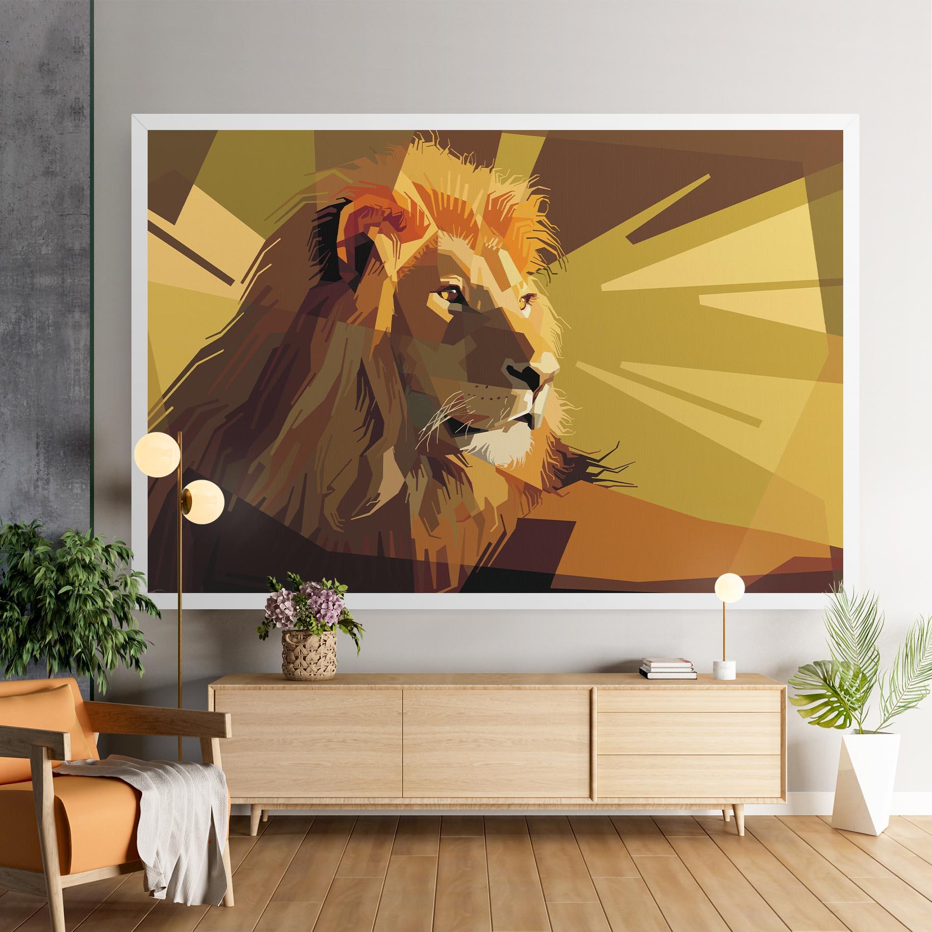 Vászonkép Lion Art mockup 9