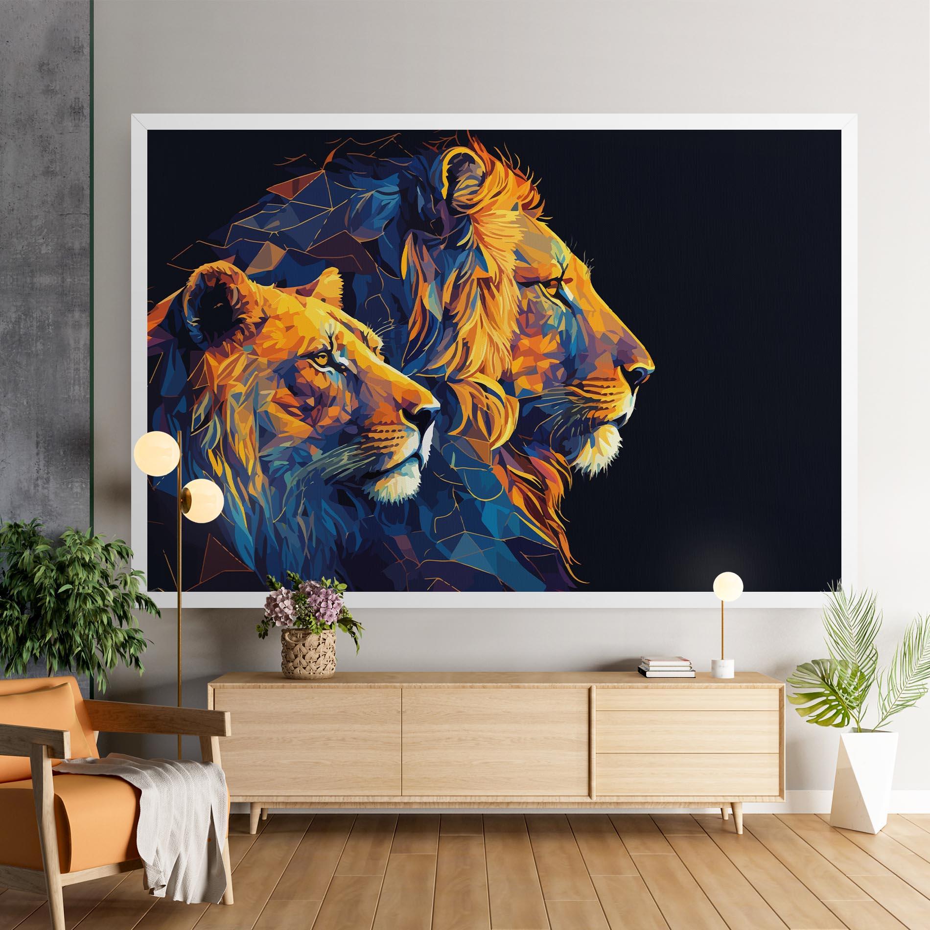 Vászonkép Orange Blue Lion mockup 9