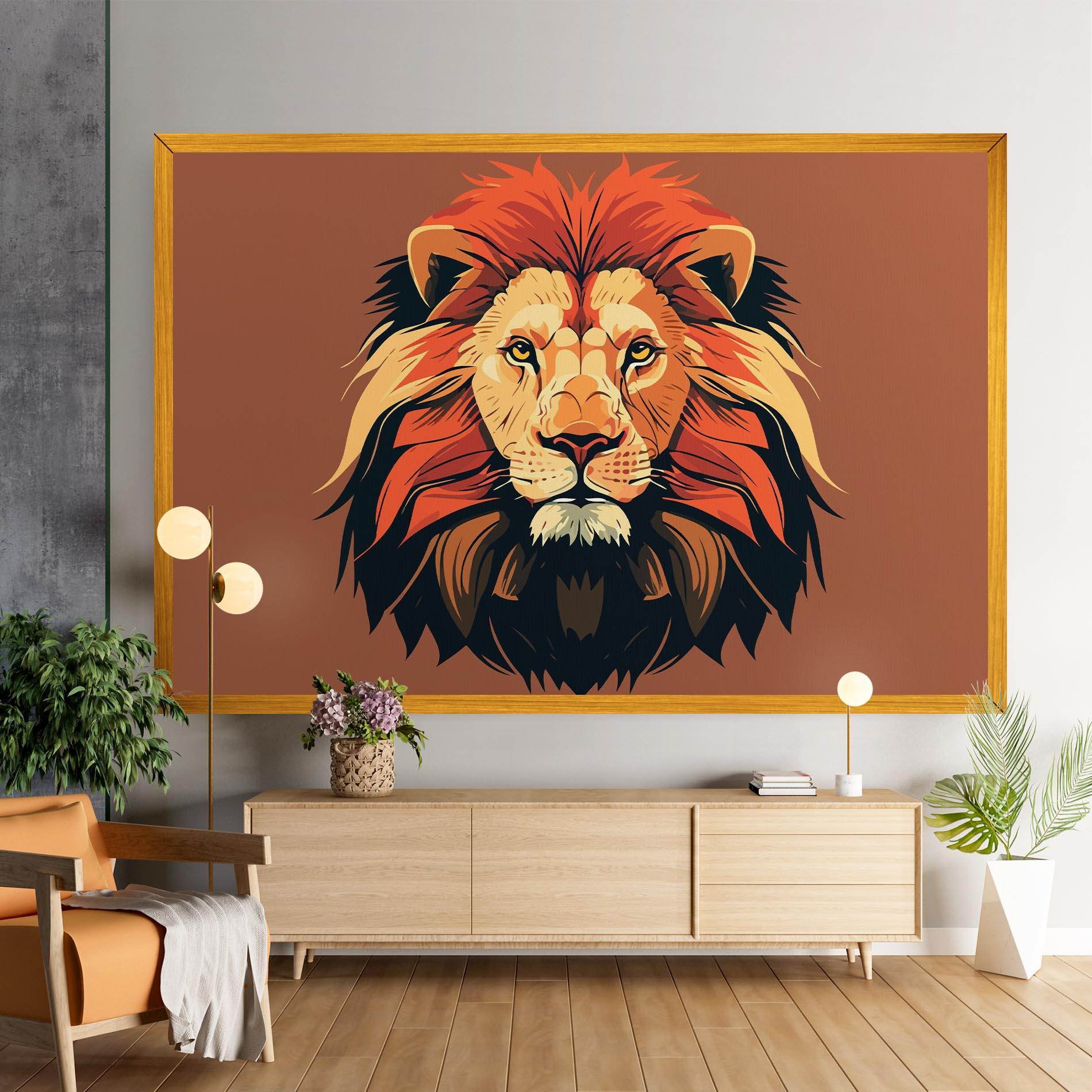 Vászonkép African Lion mockup 9