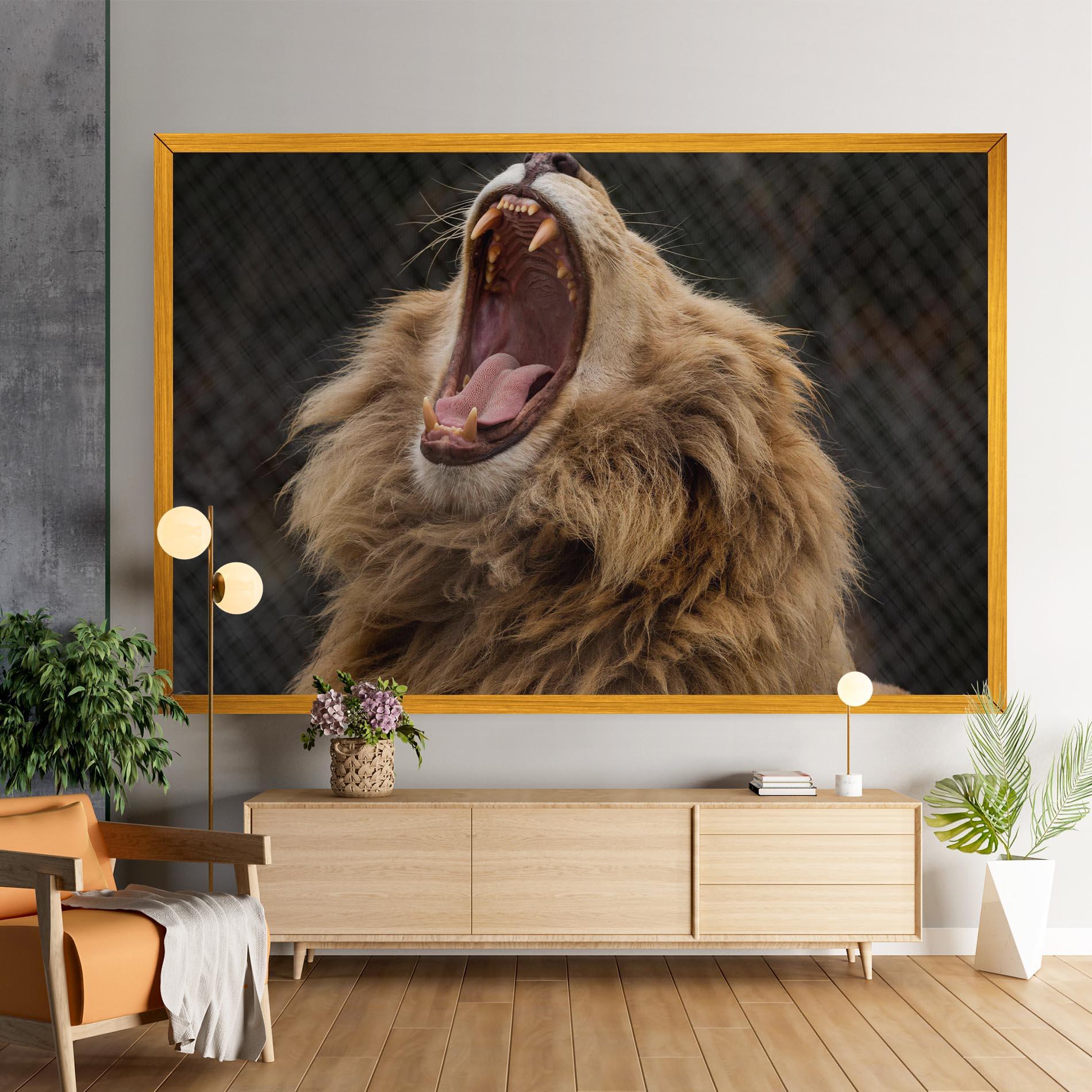 Vászonkép Angry Lion mockup 9