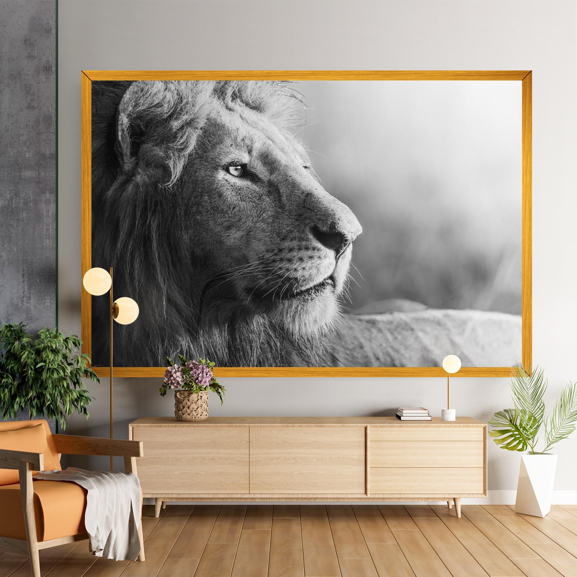 Vászonkép Grey Lion Head mockup 9