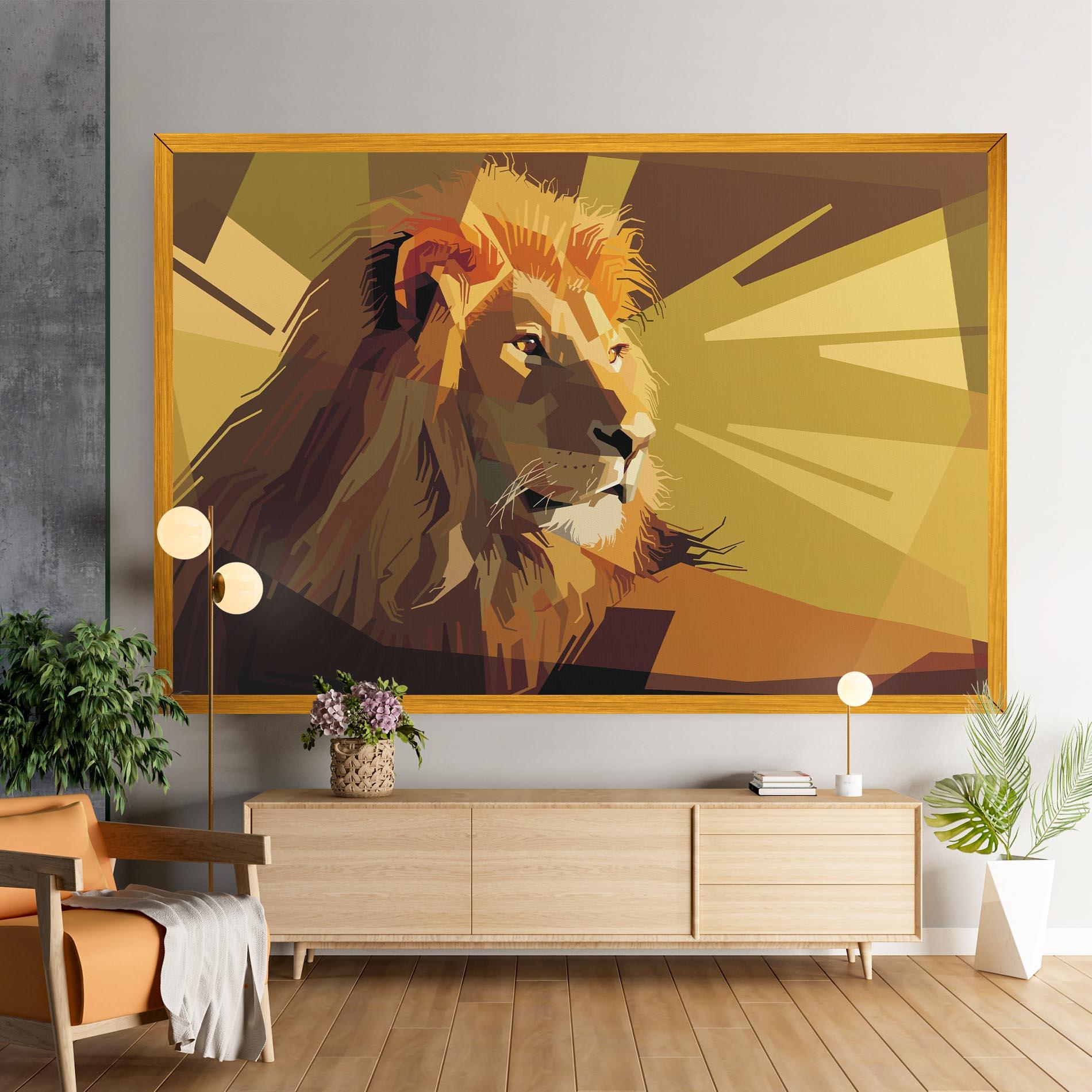 Vászonkép Lion Art mockup 9