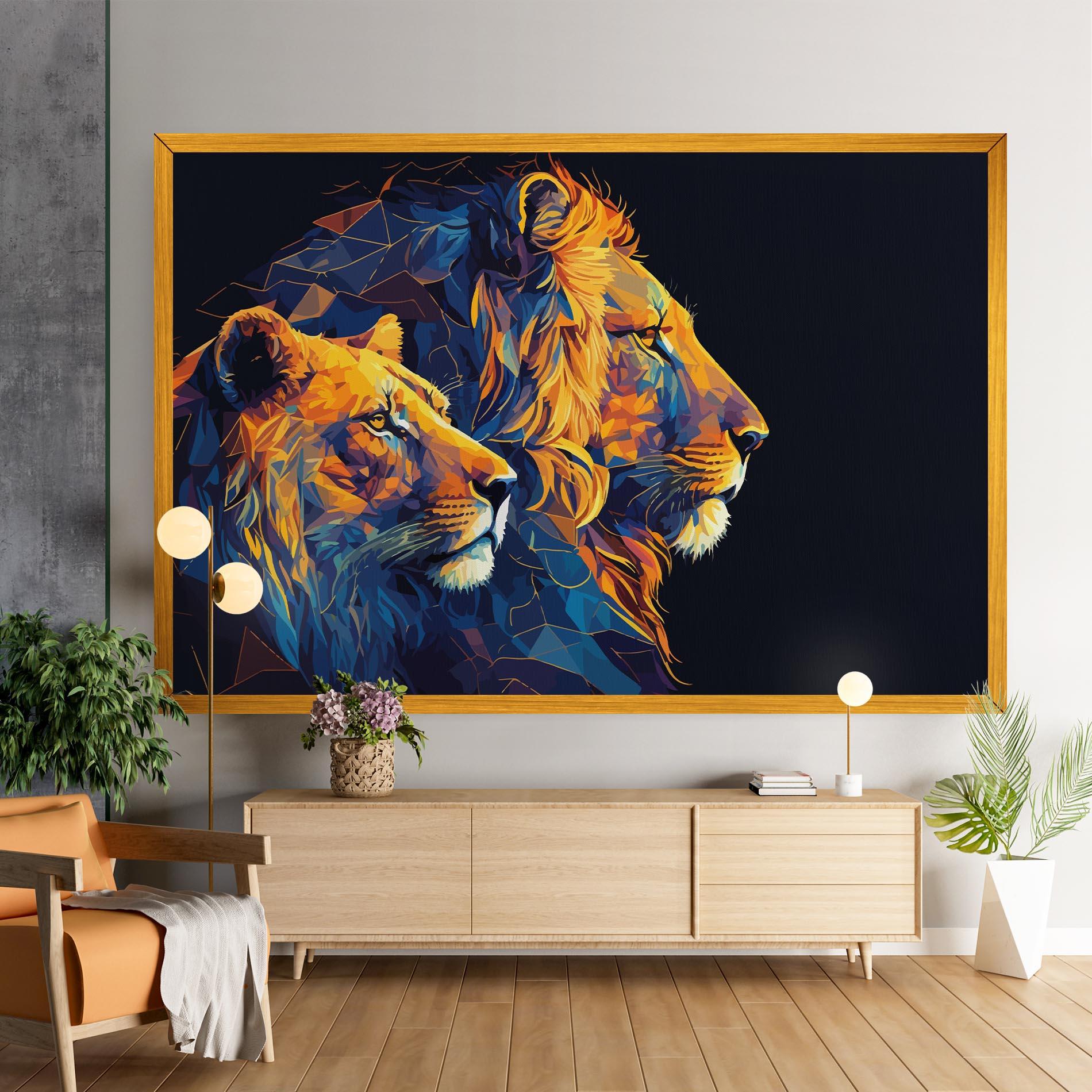 Vászonkép Orange Blue Lion mockup 9