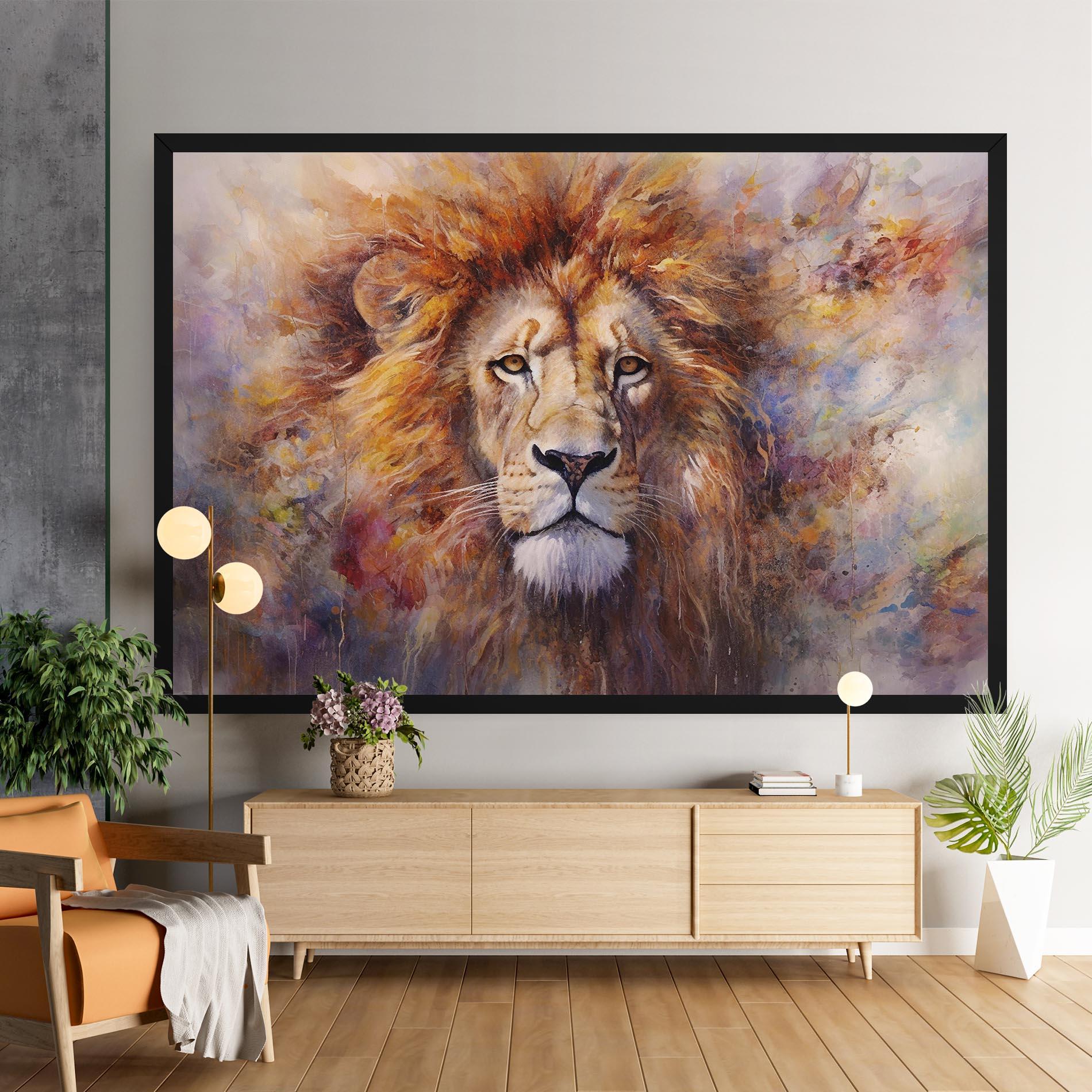 Vászonkép Abstract Lion Head mockup 9