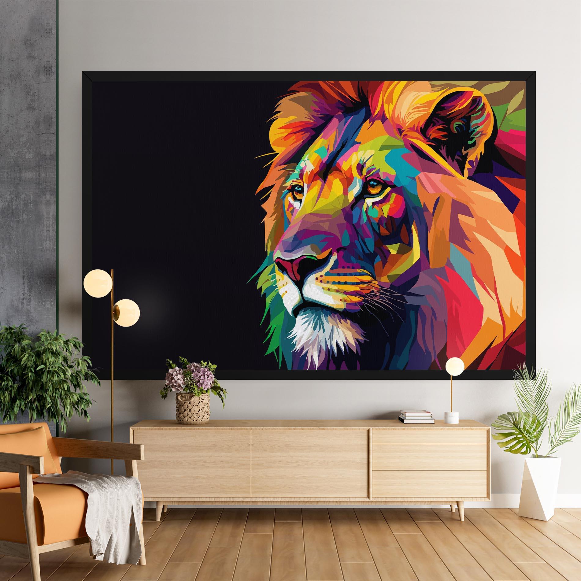 Vászonkép Colorful Lion mockup 9