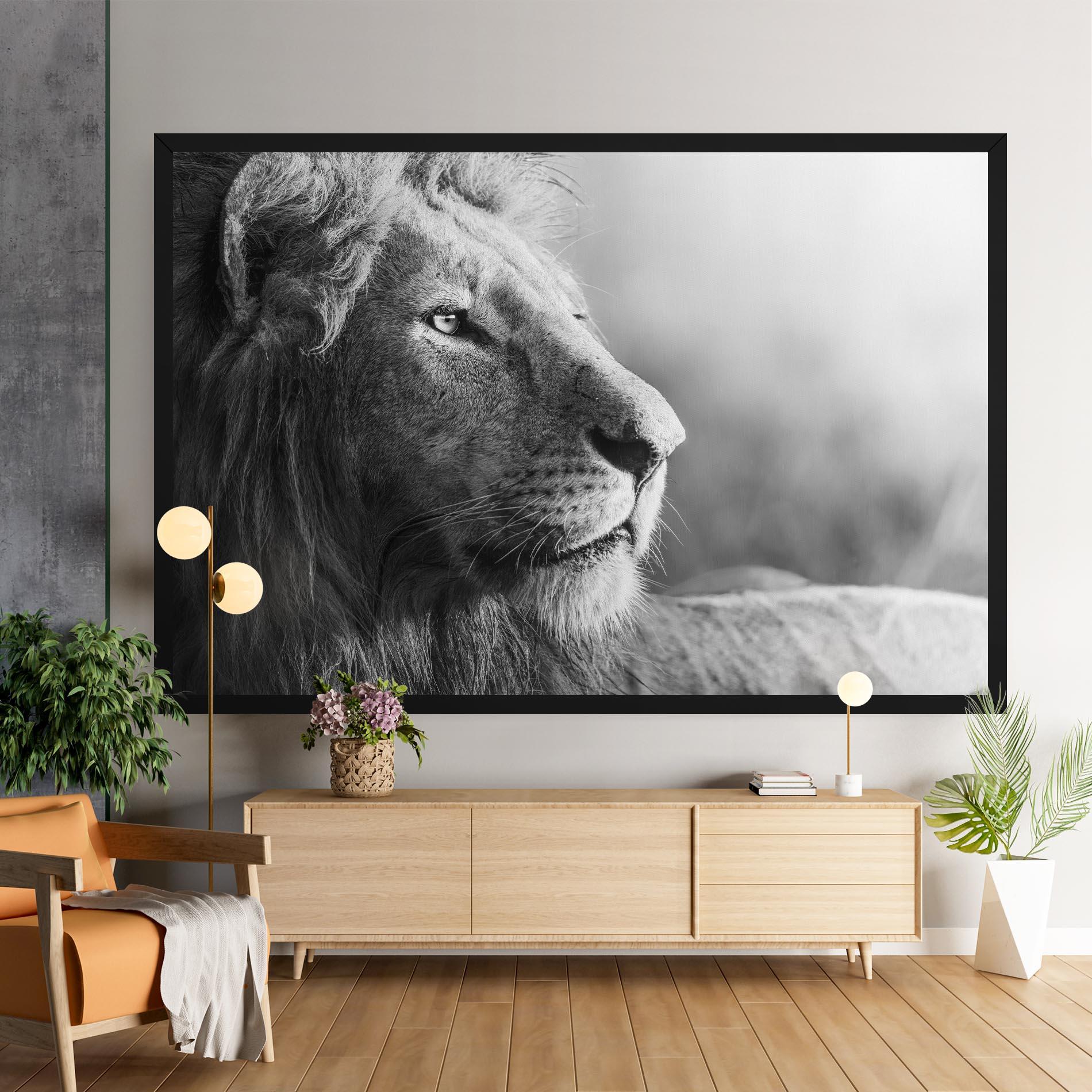 Vászonkép Grey Lion Head mockup 9