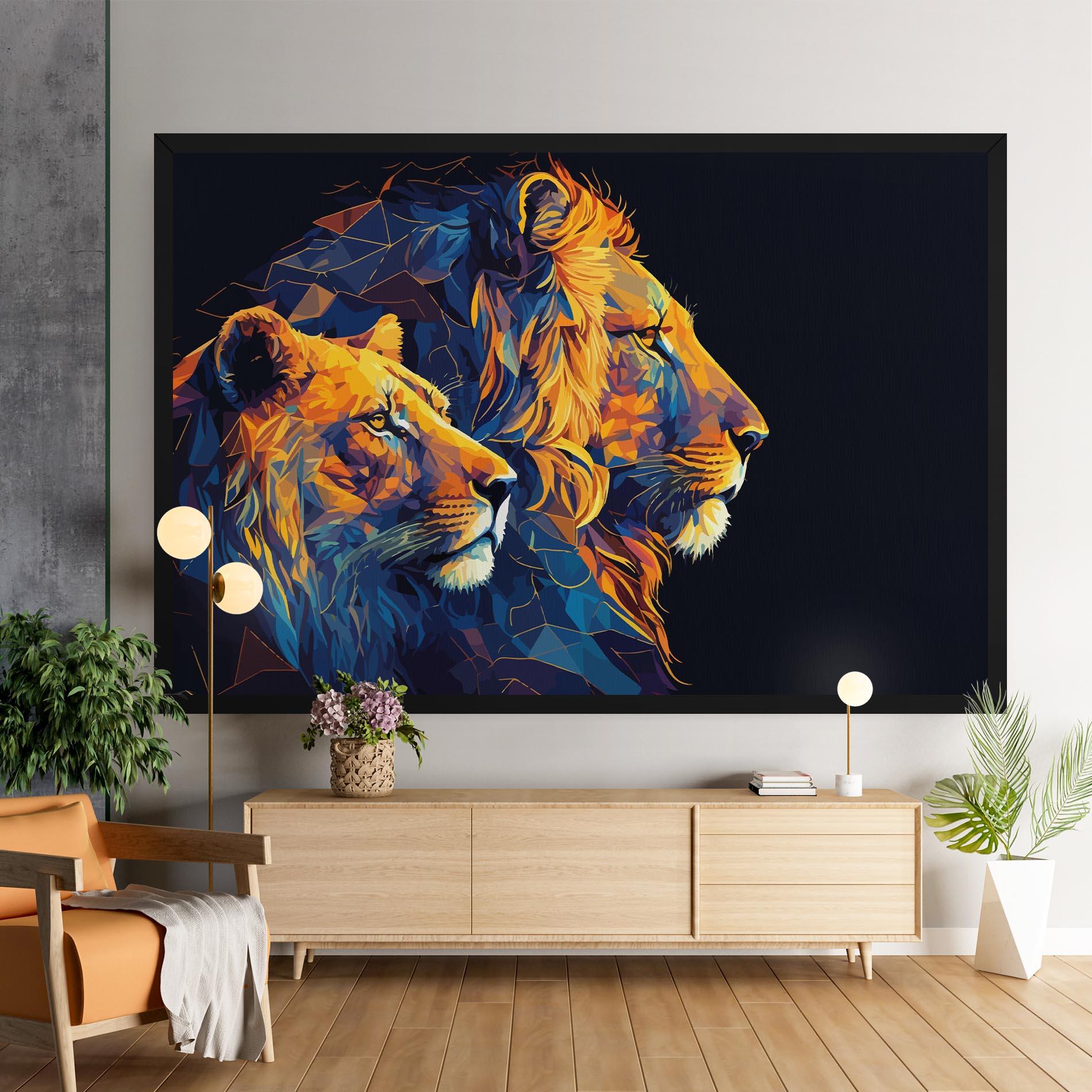 Vászonkép Orange Blue Lion mockup 9