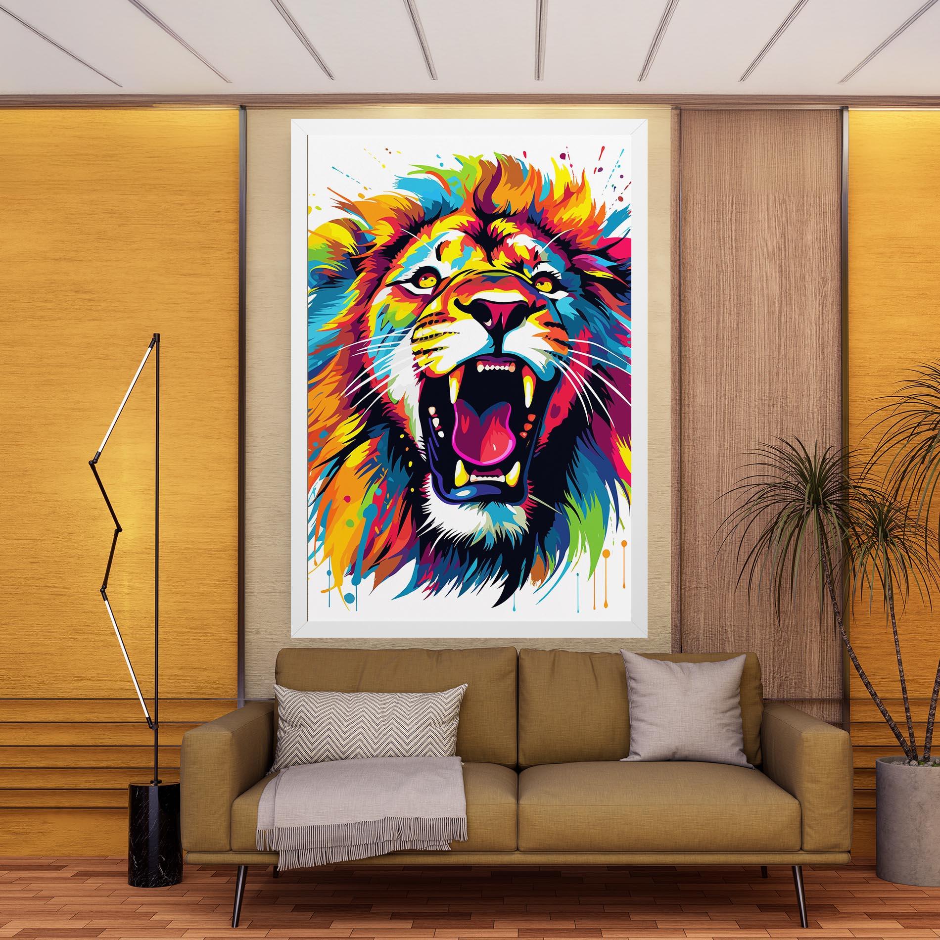 Vászonkép Angry Lion Mix mockup 9