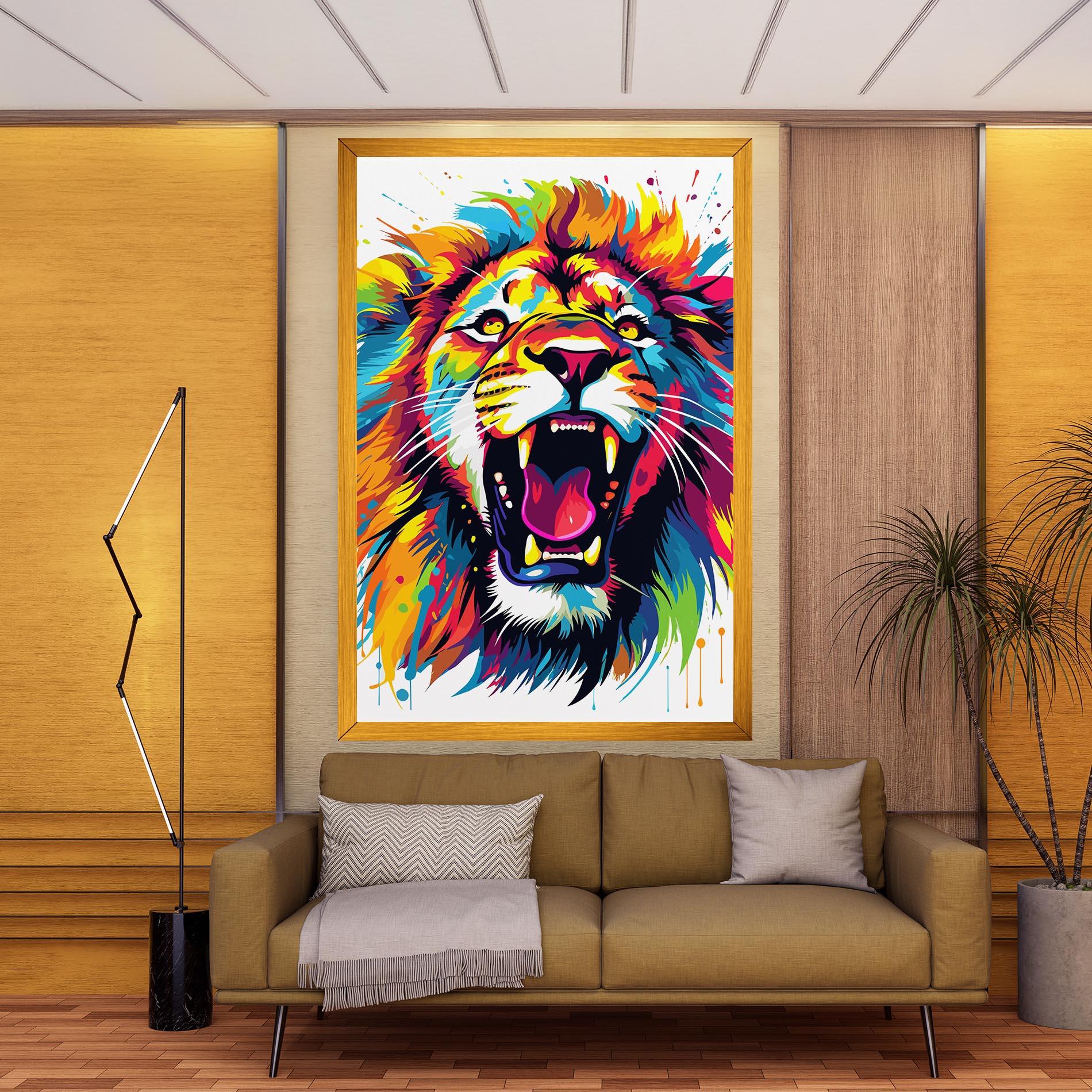 Vászonkép Angry Lion Mix mockup 9