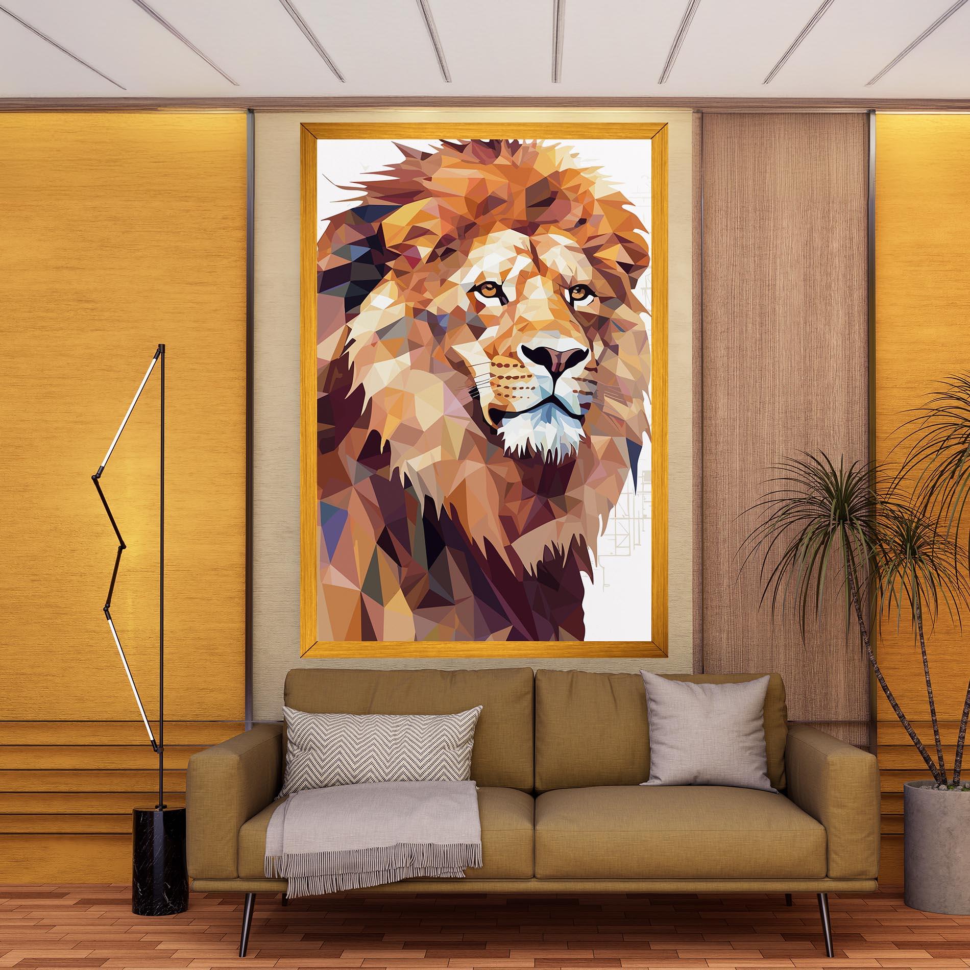 Vászonkép Artistic Lion Head mockup 9