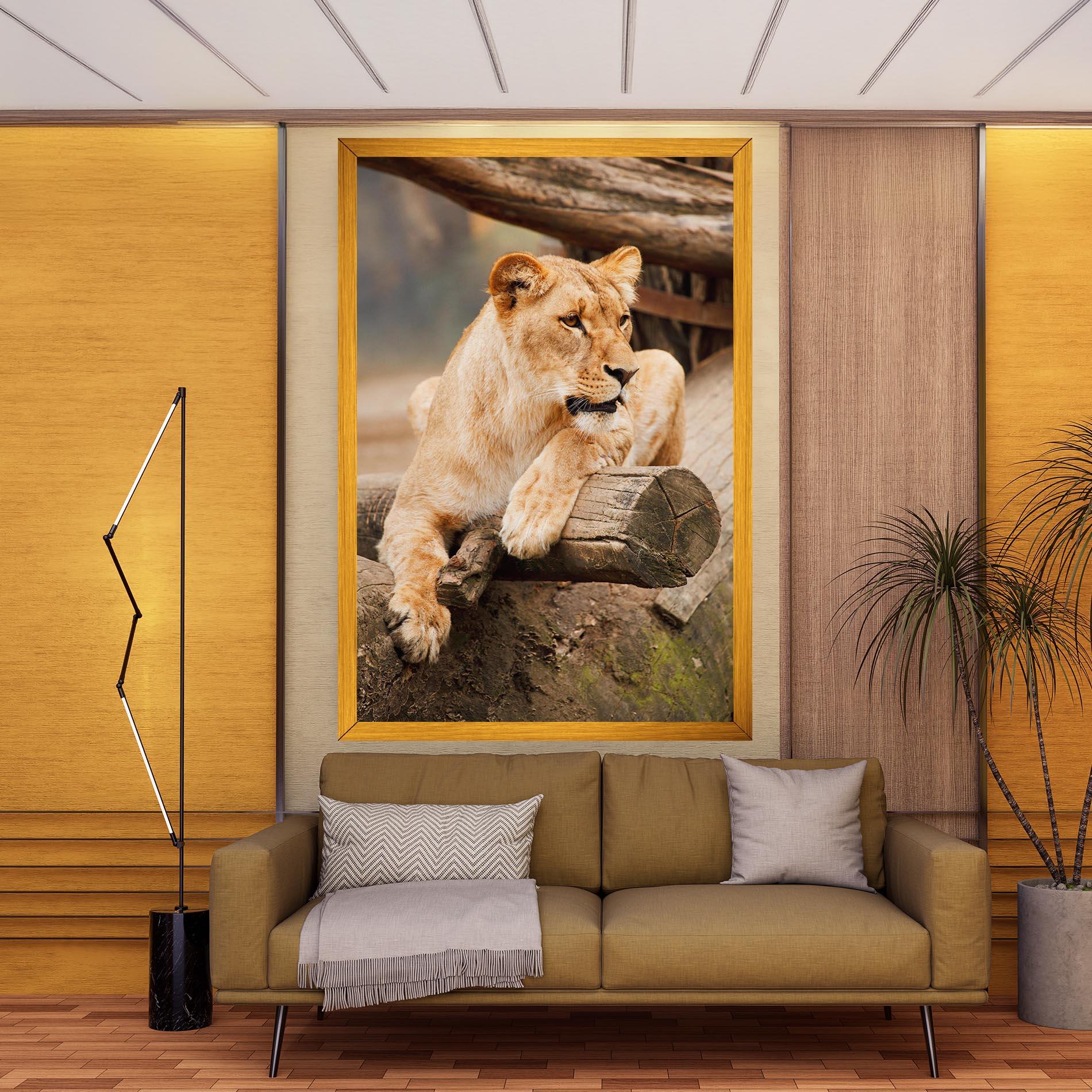 Vászonkép Female Lion Sitting mockup 9