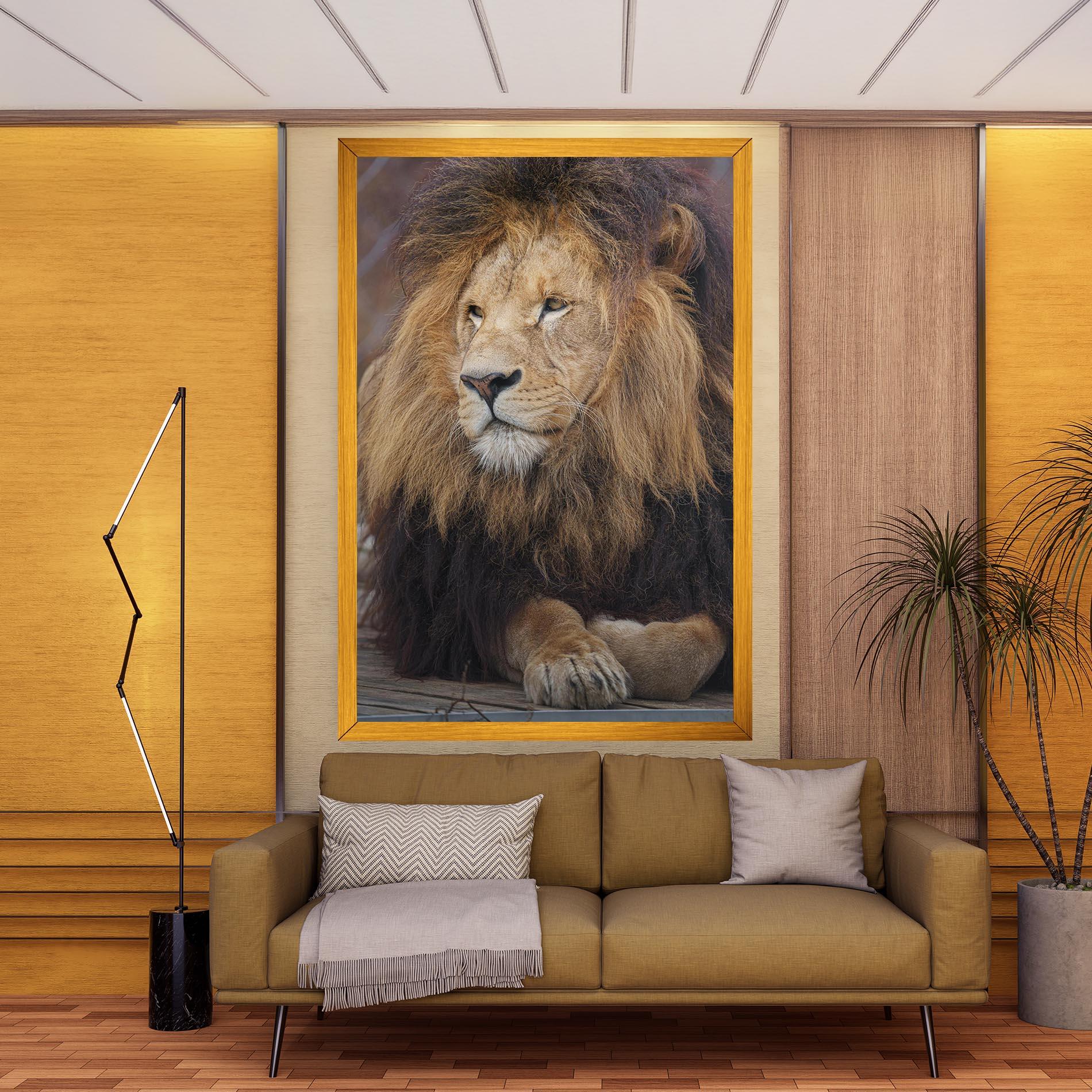 Vászonkép Lion Chilling mockup 9