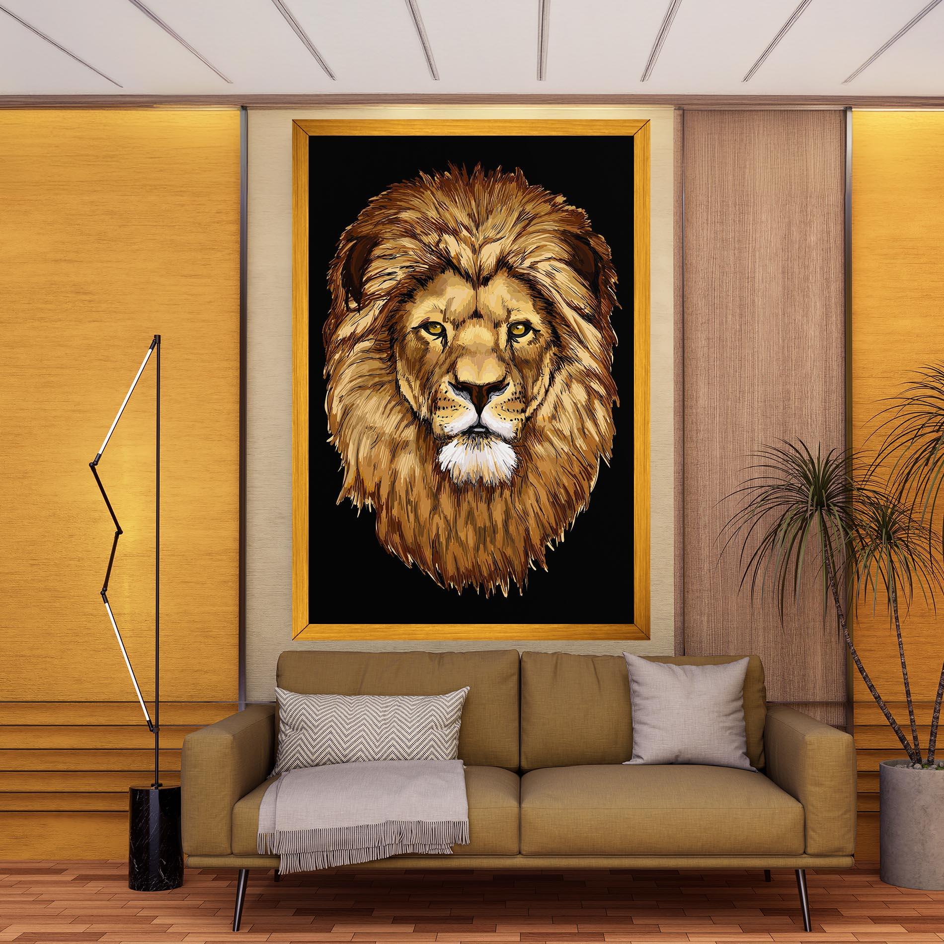 Vászonkép Lion Head mockup 9