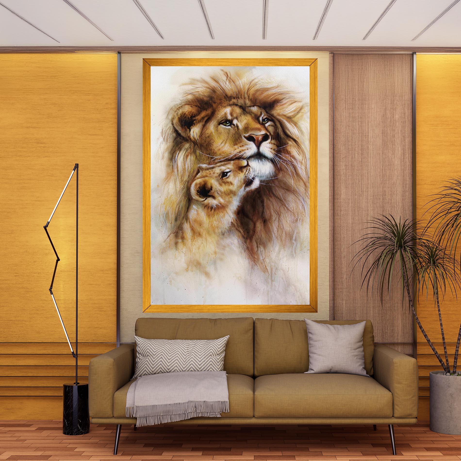 Vászonkép Lion Love mockup 9