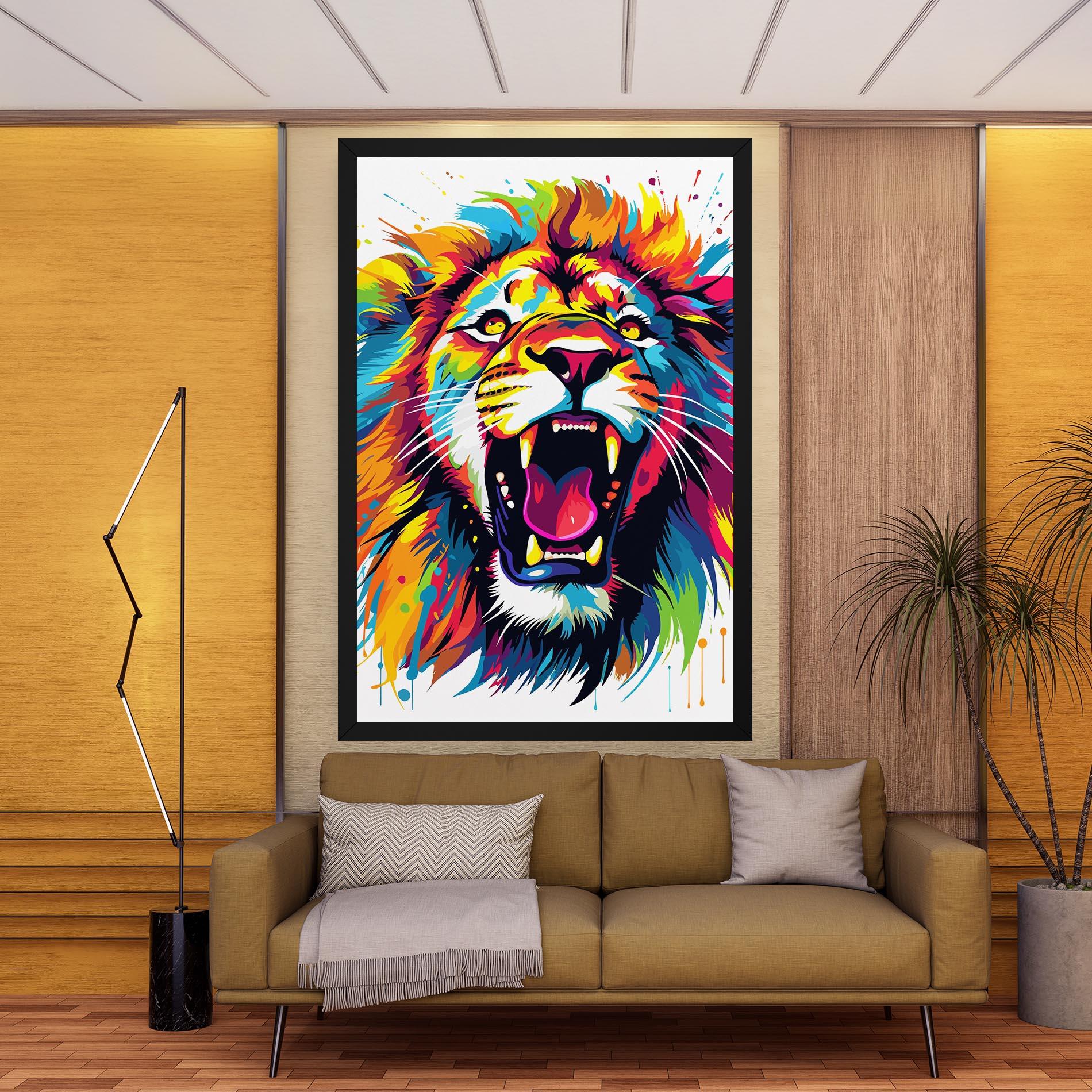 Vászonkép Angry Lion Mix mockup 9