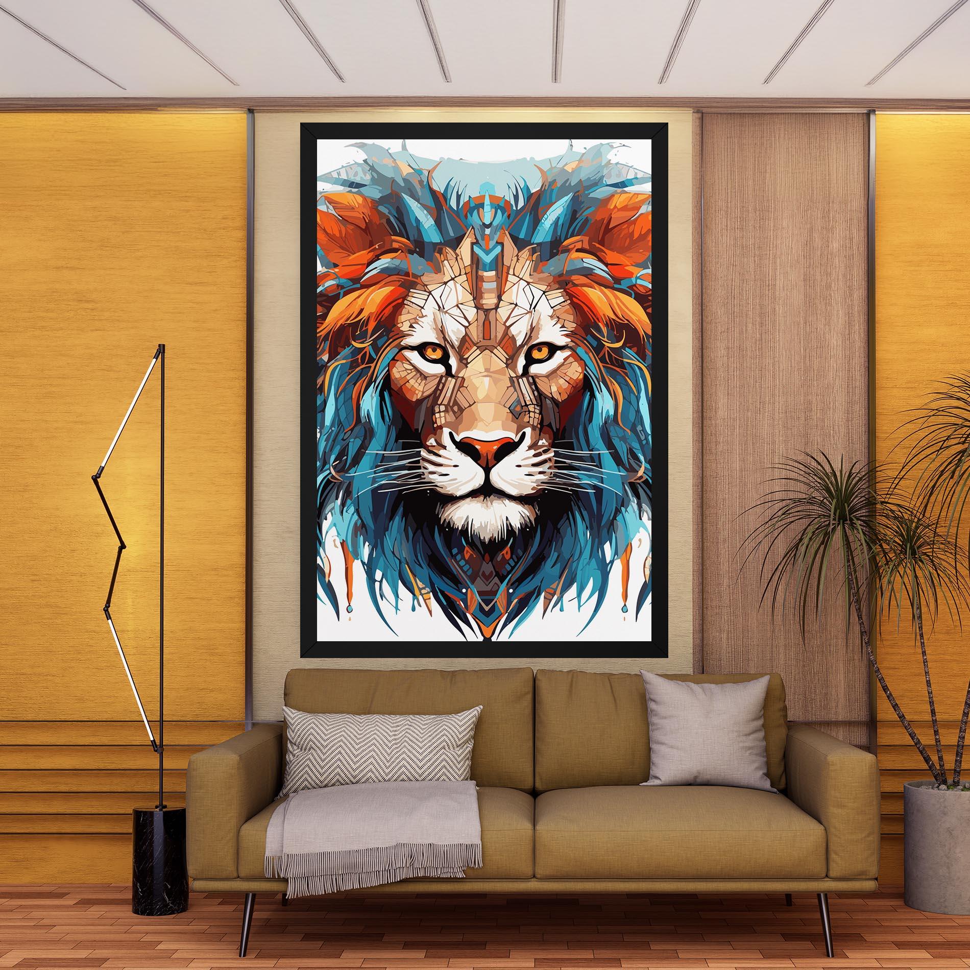 Vászonkép Blue Orange Lion mockup 9