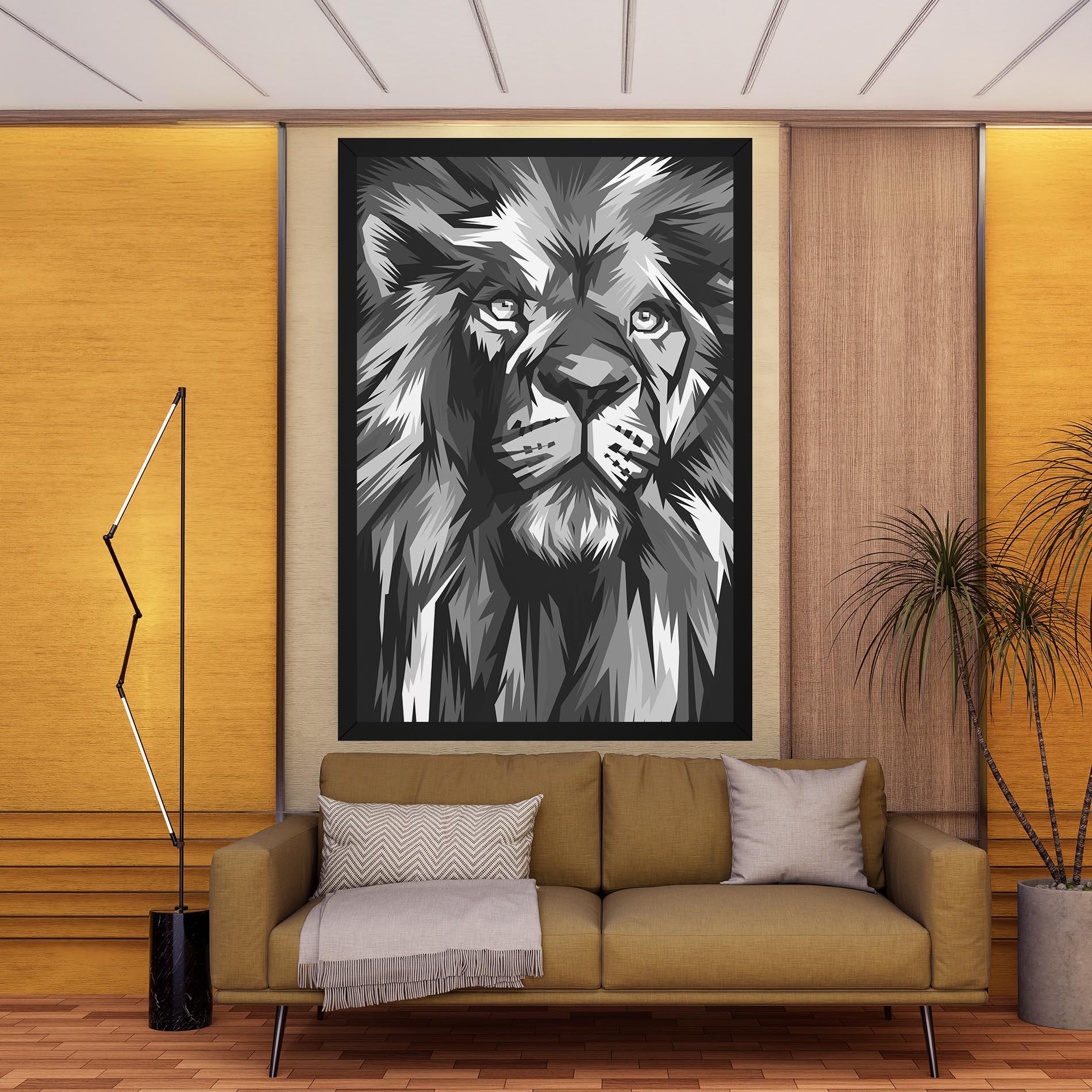 Vászonkép Grey Head Lion mockup 9