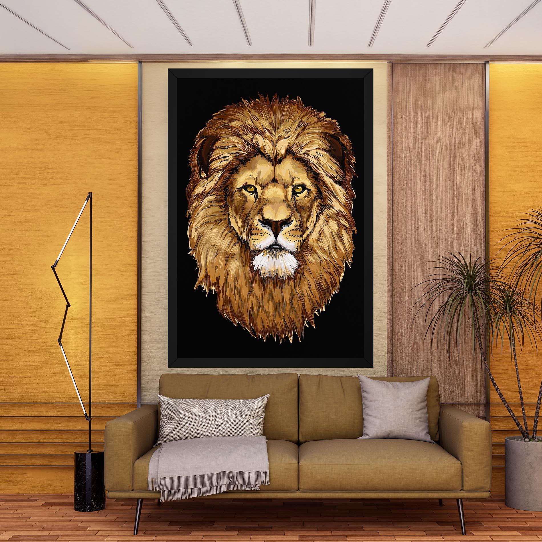 Vászonkép Lion Head mockup 9