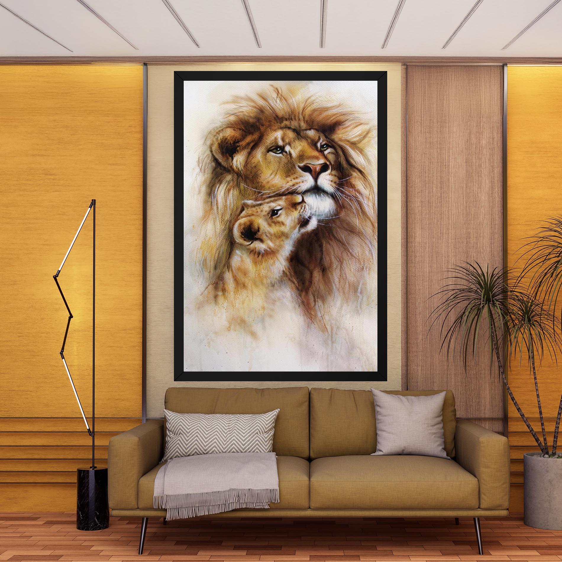 Vászonkép Lion Love mockup 9