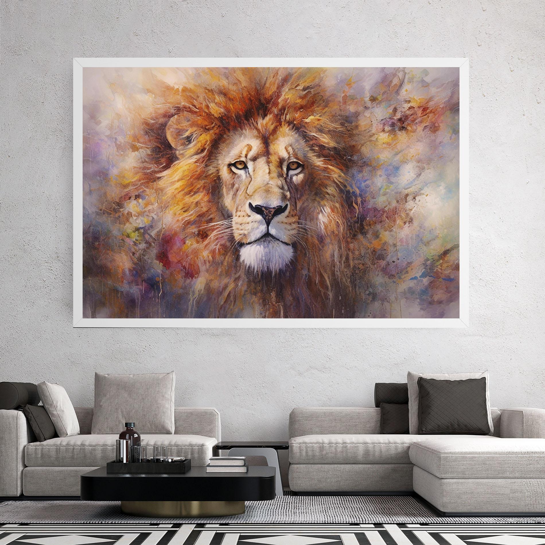 Vászonkép Abstract Lion Head mockup 2