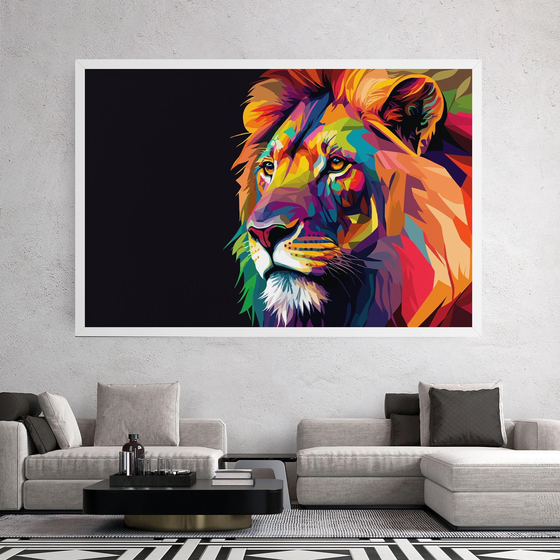 Vászonkép Colorful Lion mockup 2