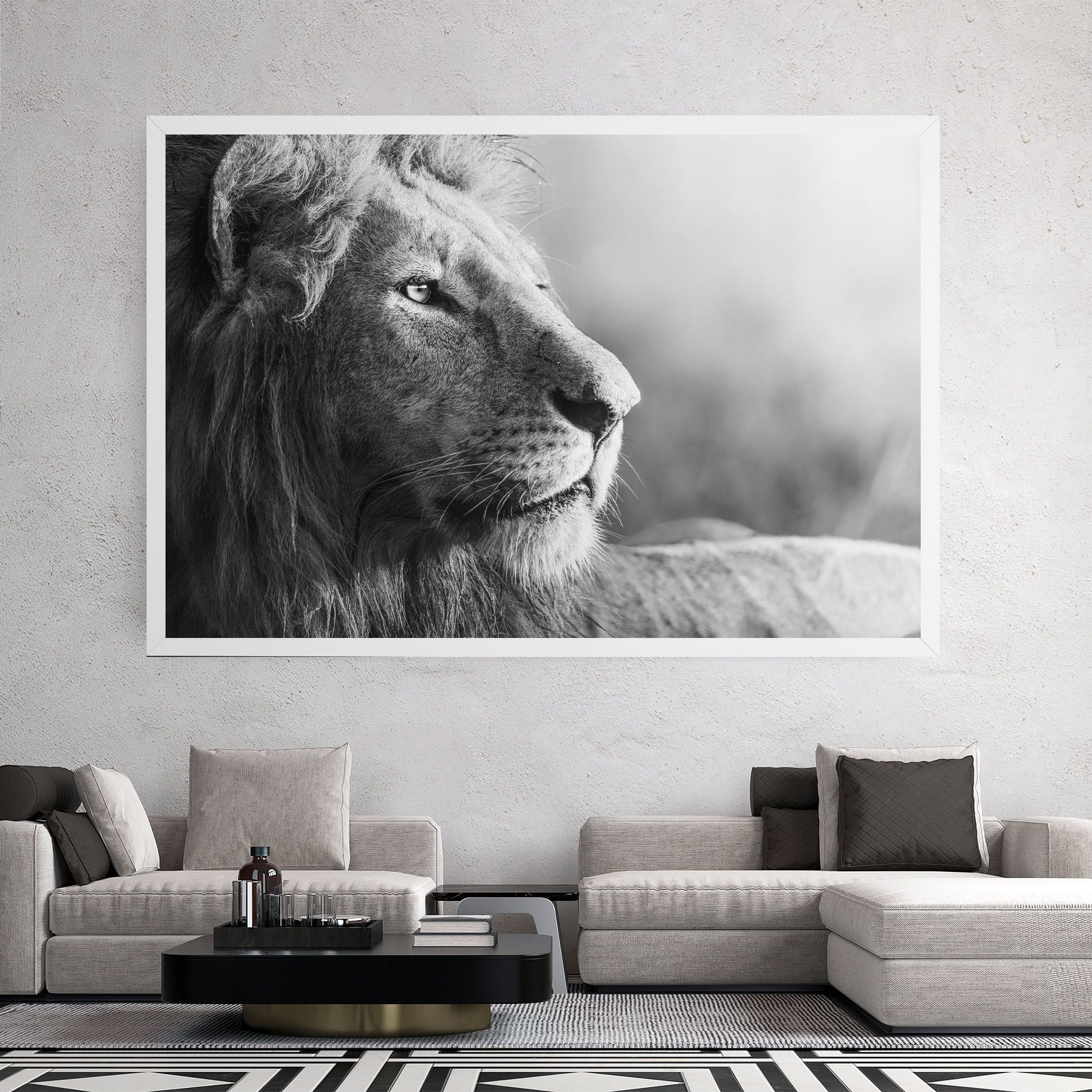 Grey Lion Head mockup 2
