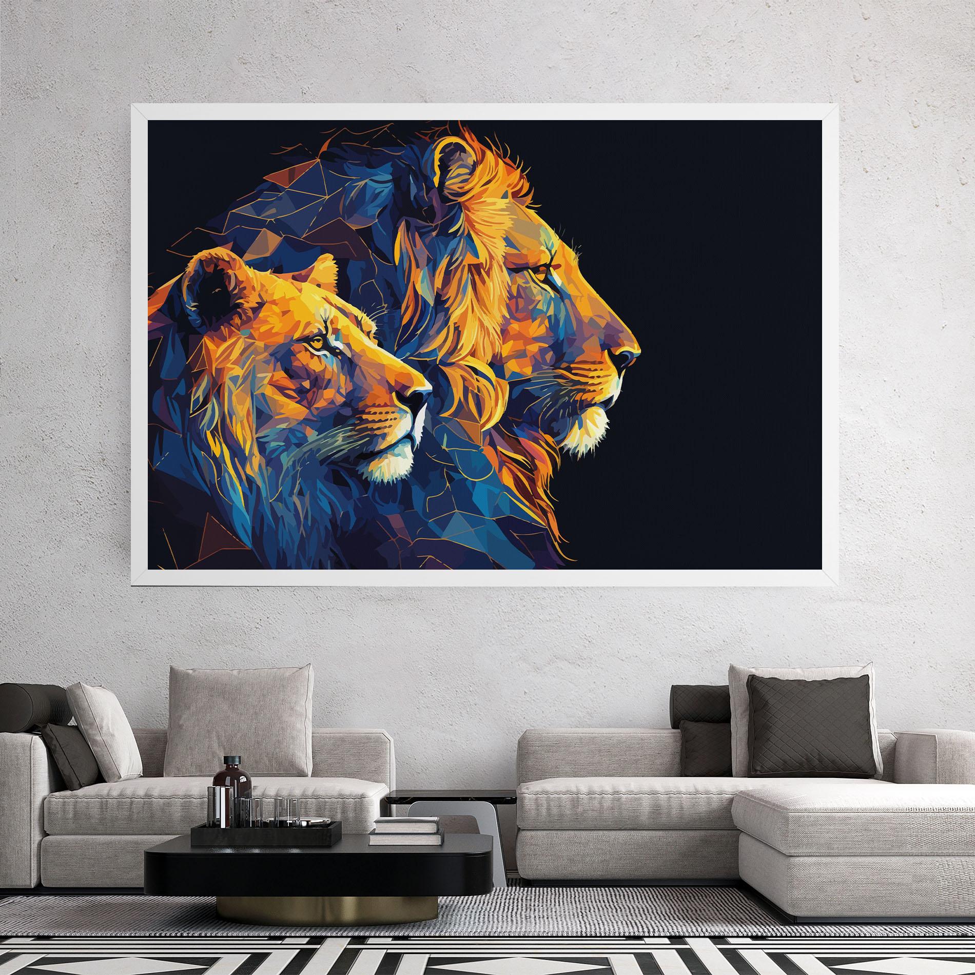Vászonkép Orange Blue Lion mockup 2
