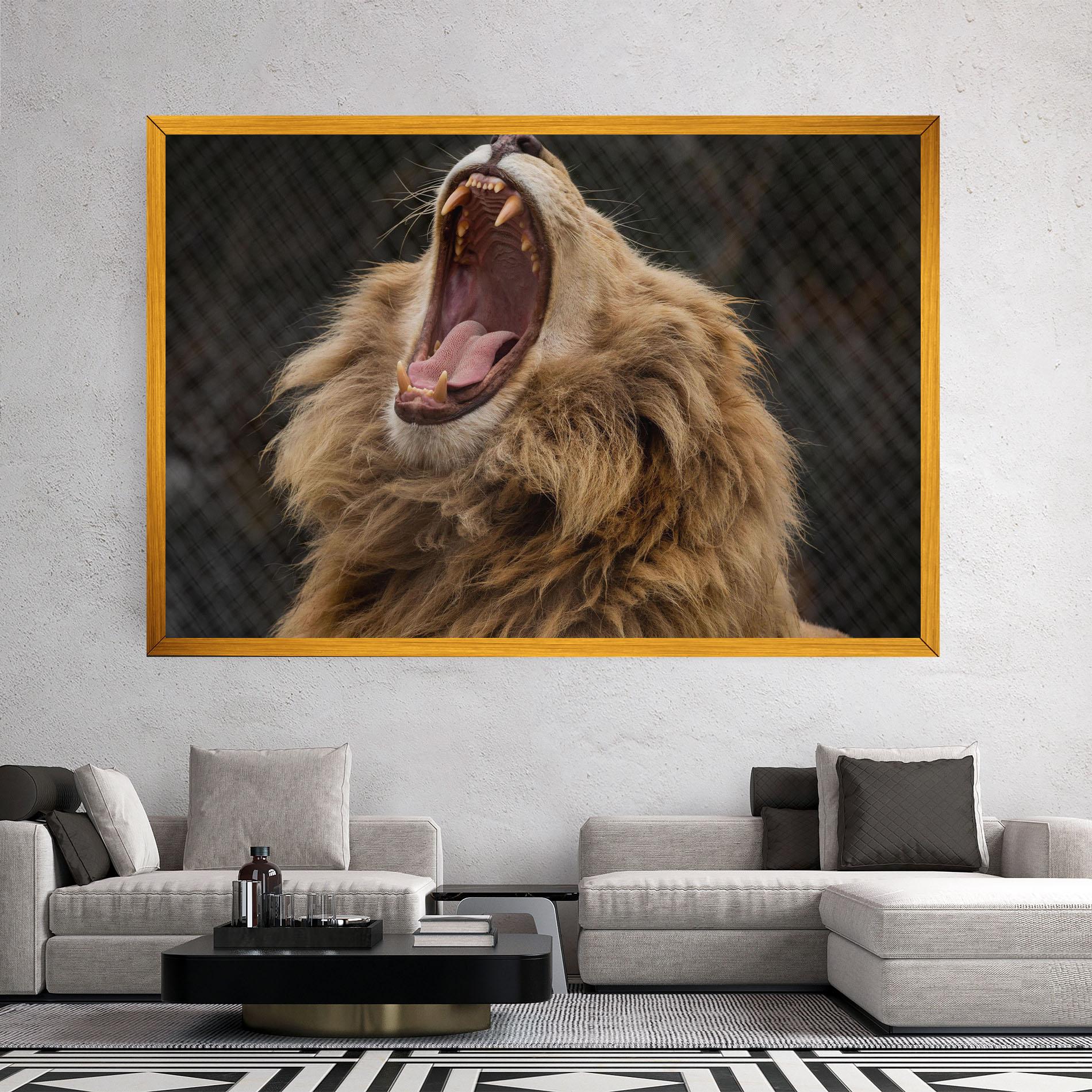 Vászonkép Angry Lion mockup 2