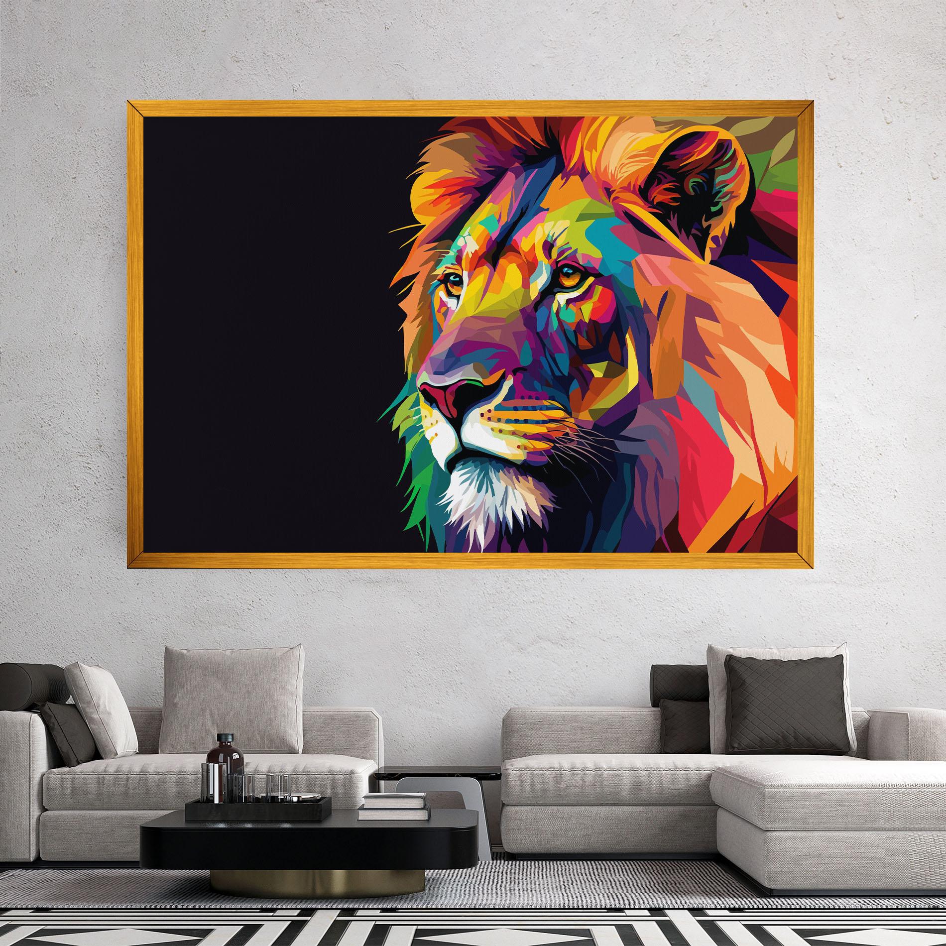 Vászonkép Colorful Lion mockup 2