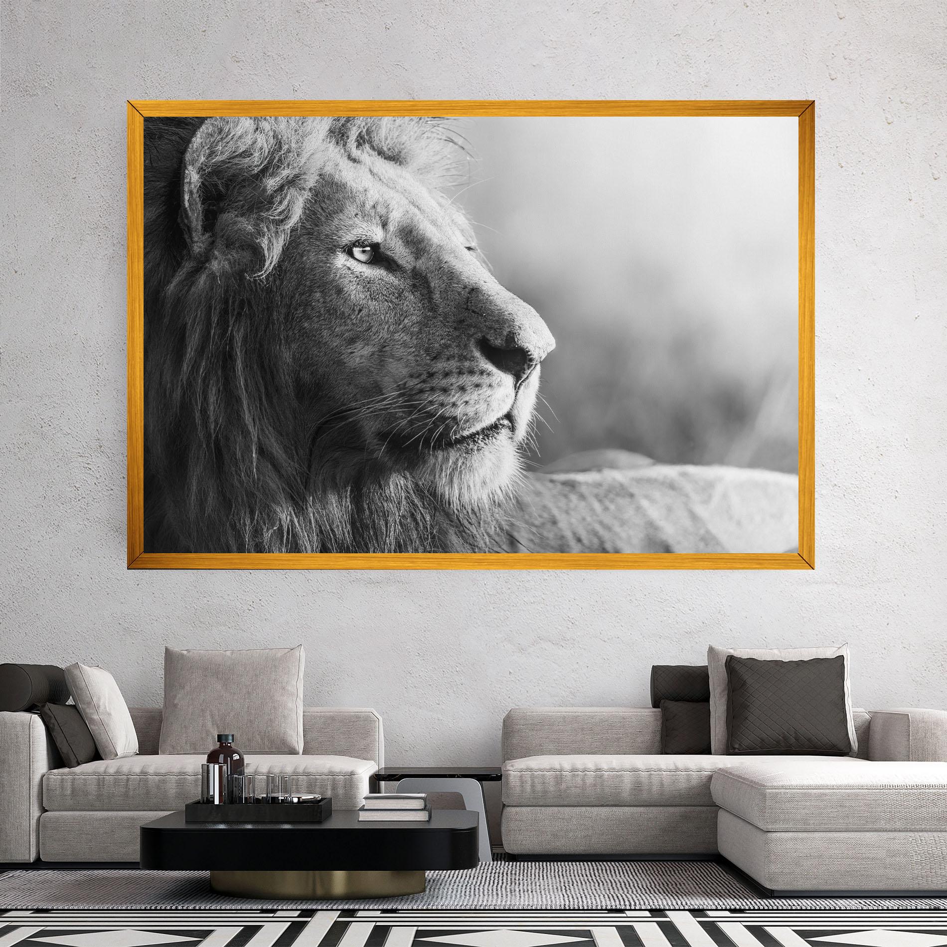 Vászonkép Grey Lion Head mockup 2