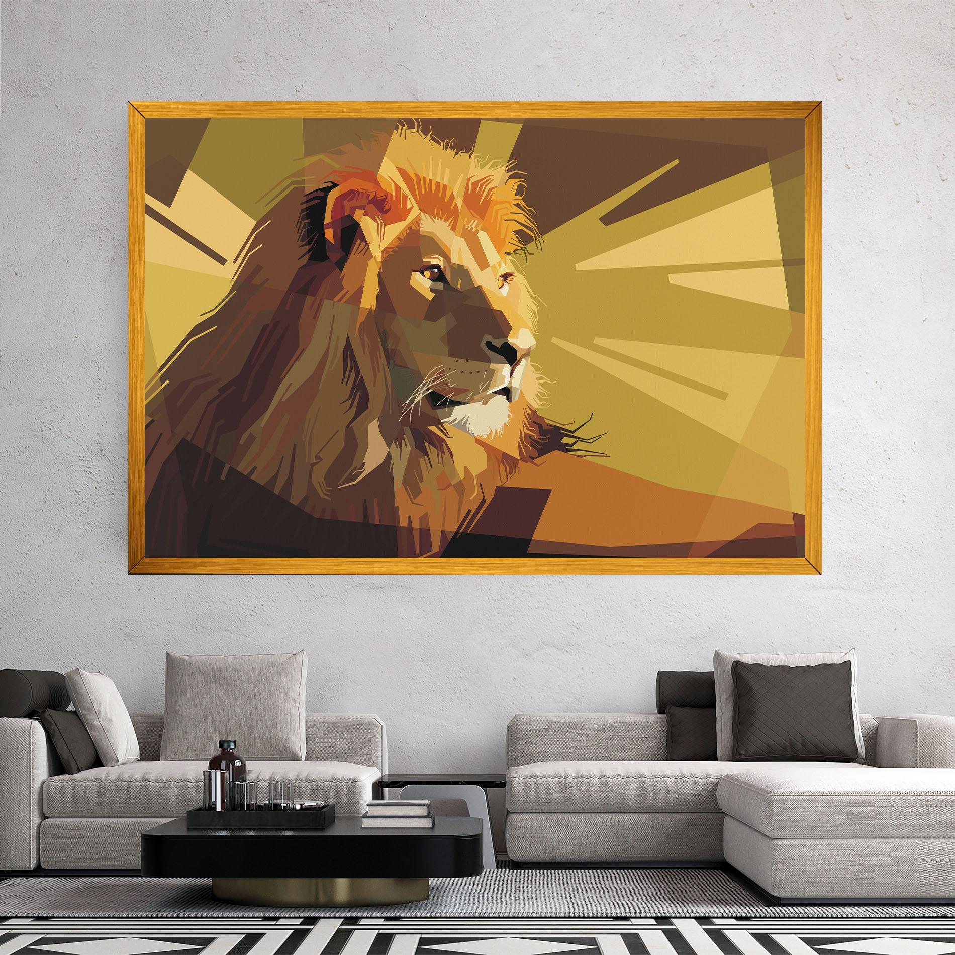 Vászonkép Lion Art mockup 2