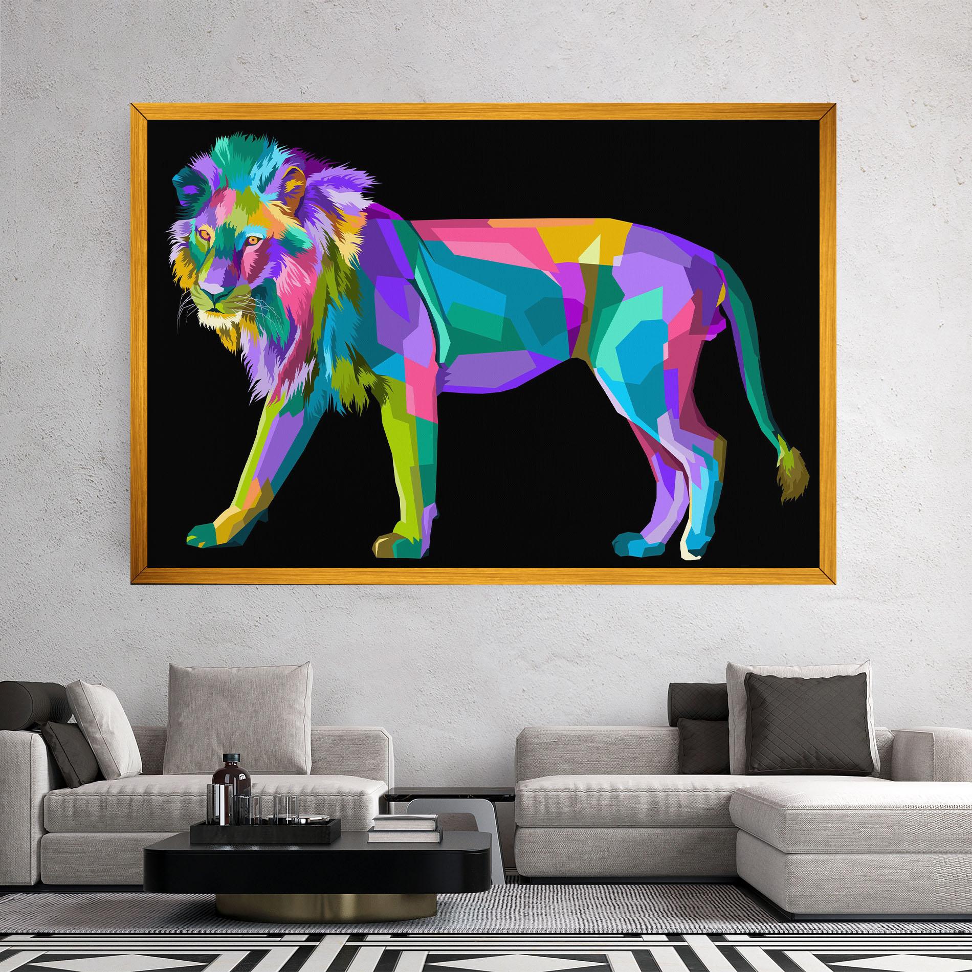 Vászonkép Lion Walking mockup 2